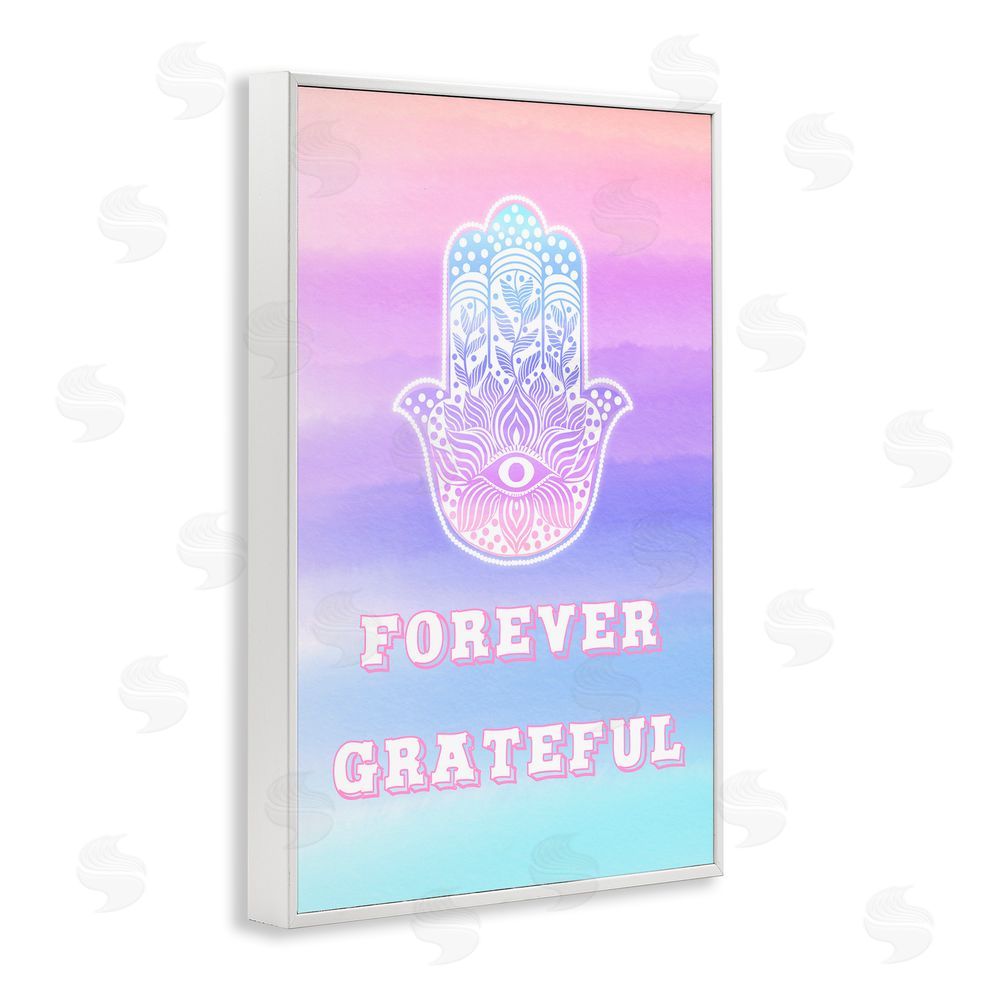 Pooja Dave Forever Grateful Hamsa White Framed Giclee Wall Art Print