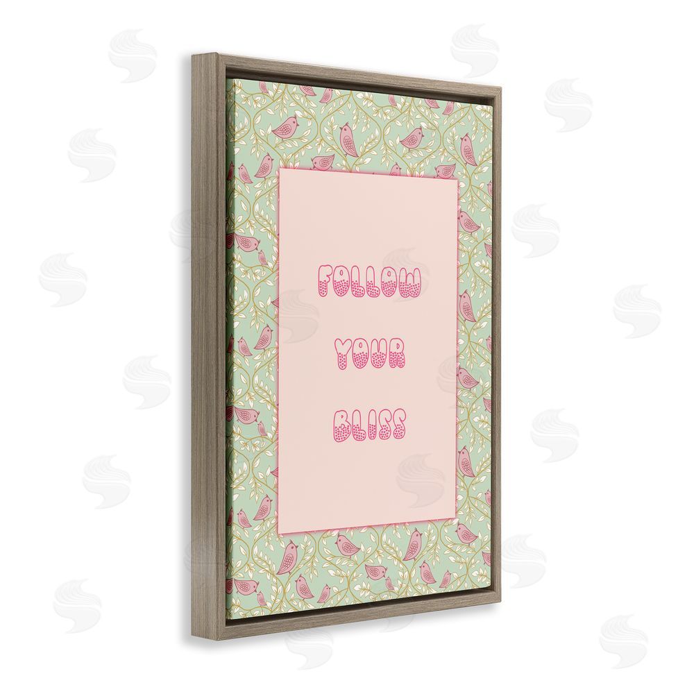 Pooja Dave Follow Your Bliss Brown Floating Frame Canvas Wall Art