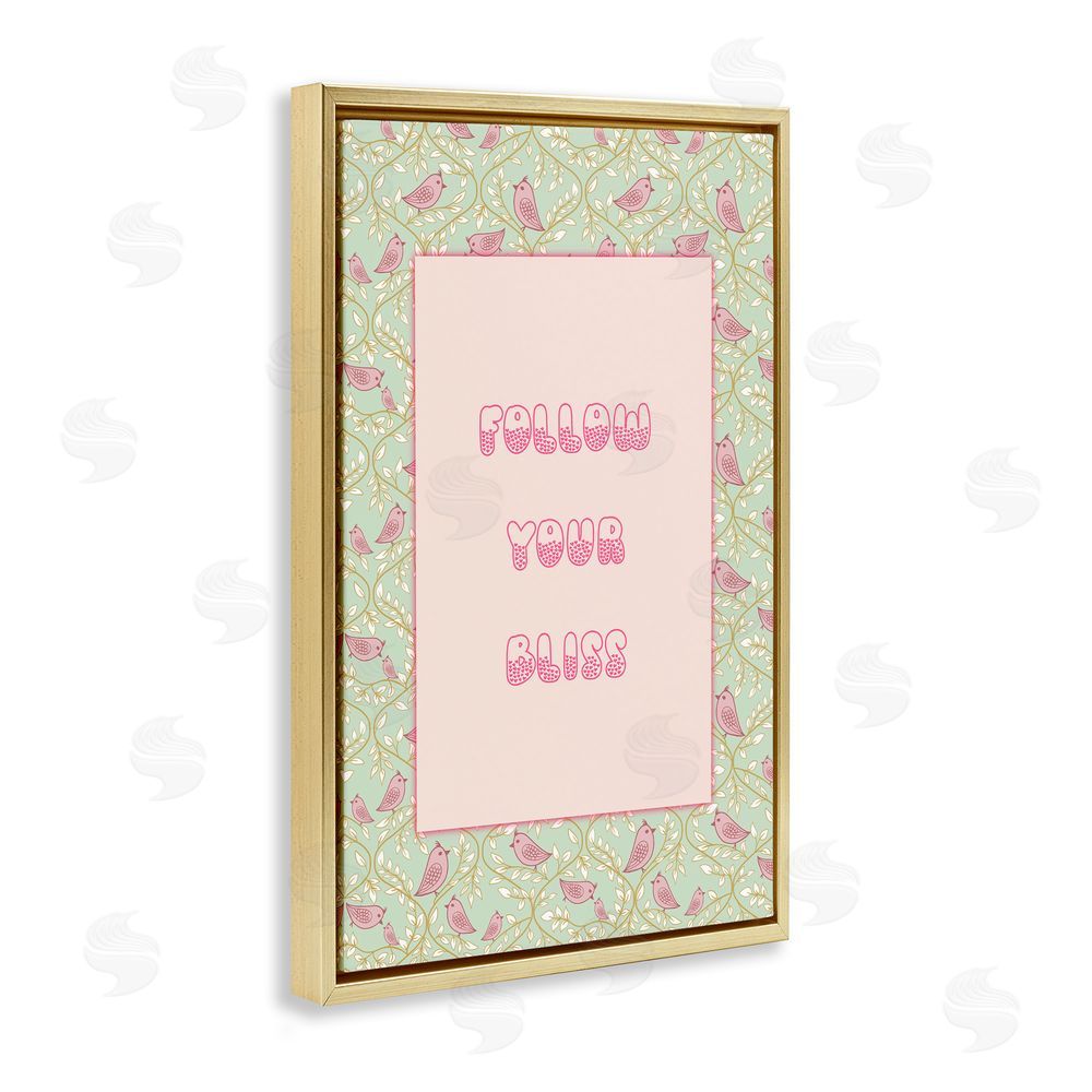 Pooja Dave Follow Your Bliss Gold Floating Frame Canvas Wall Art