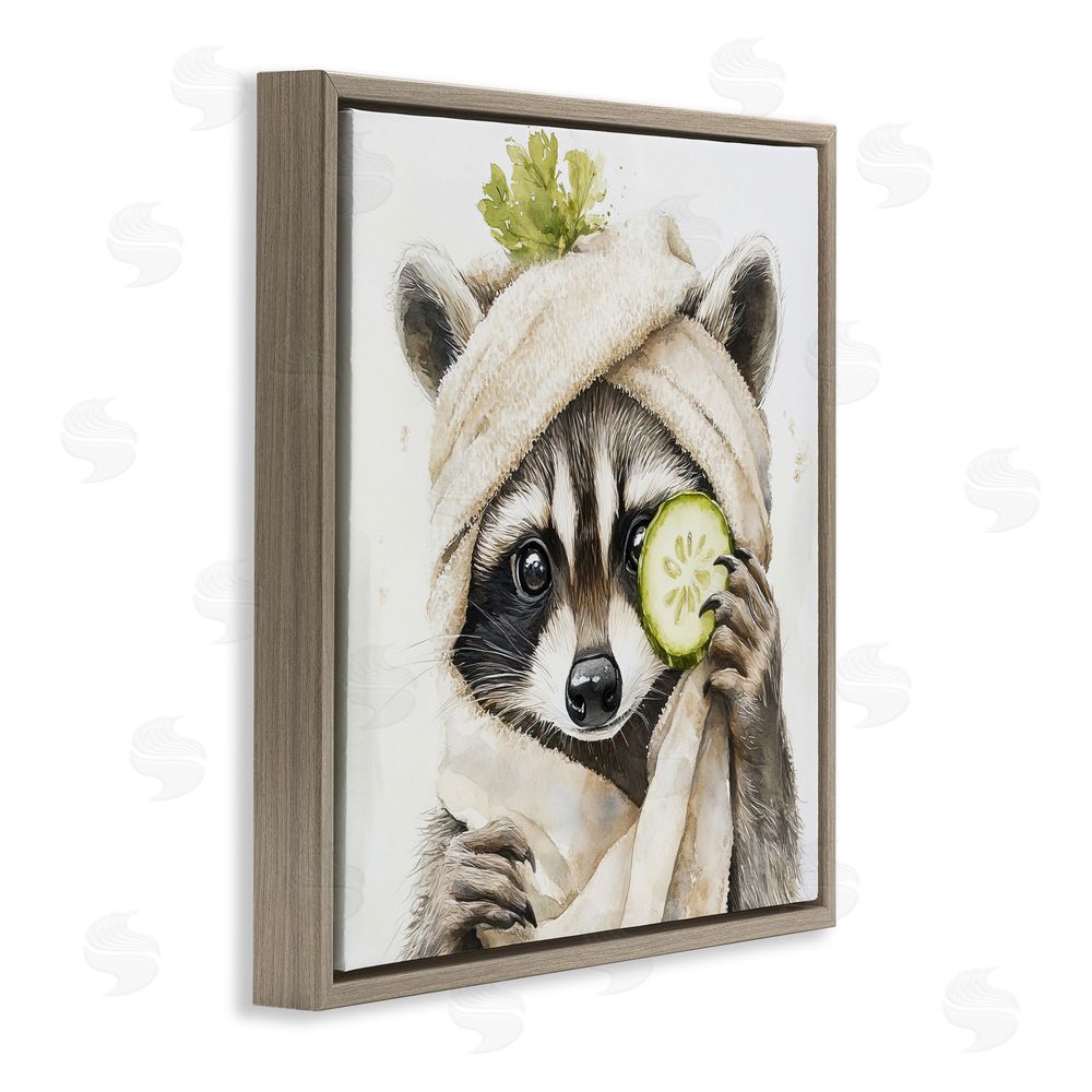 Tina LeCour Time To Depuff Self Care Brown Floating Frame Canvas Wall Art Print