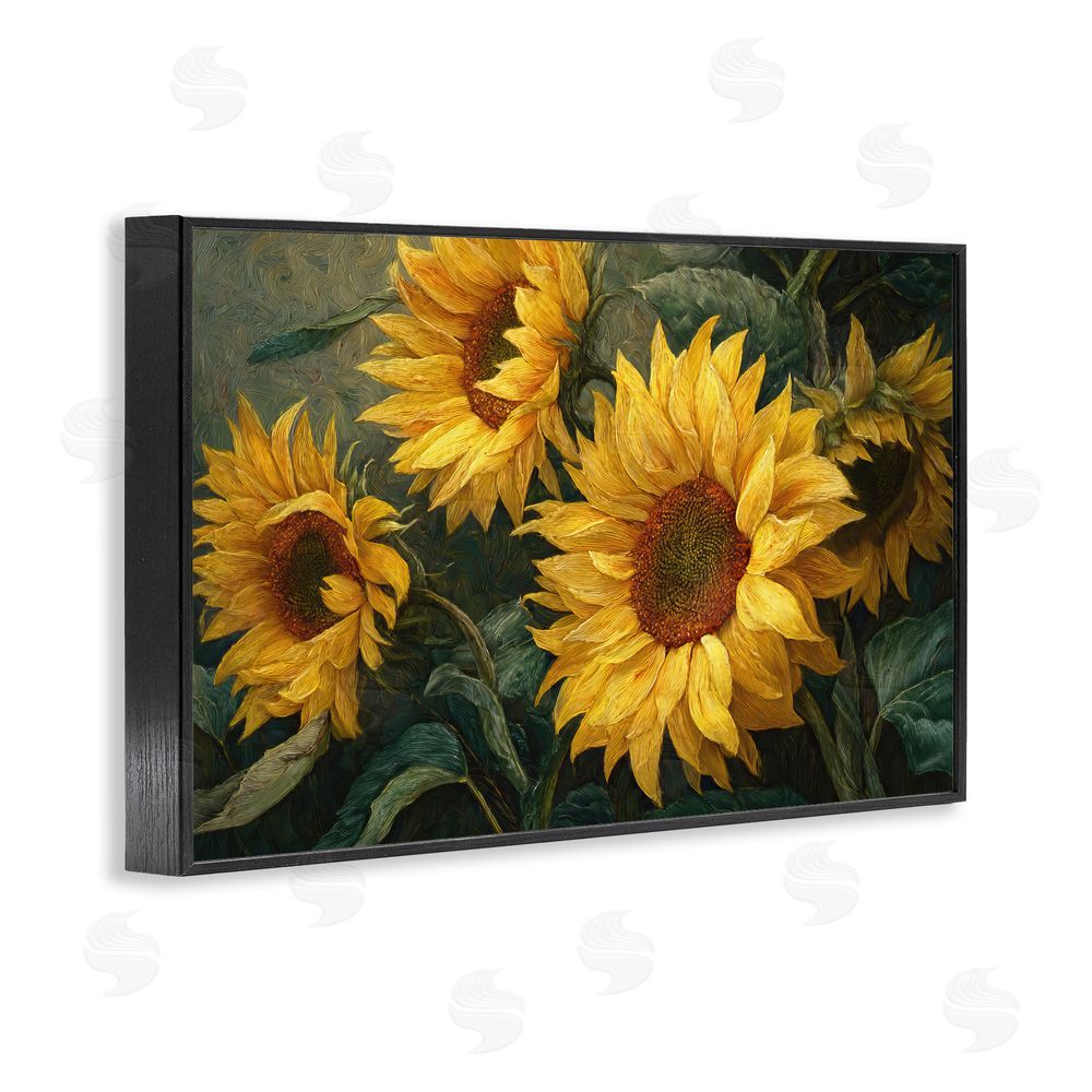 Tina LeCour Sunflowers For The Soul Black Framed Giclee Wall Art Print
