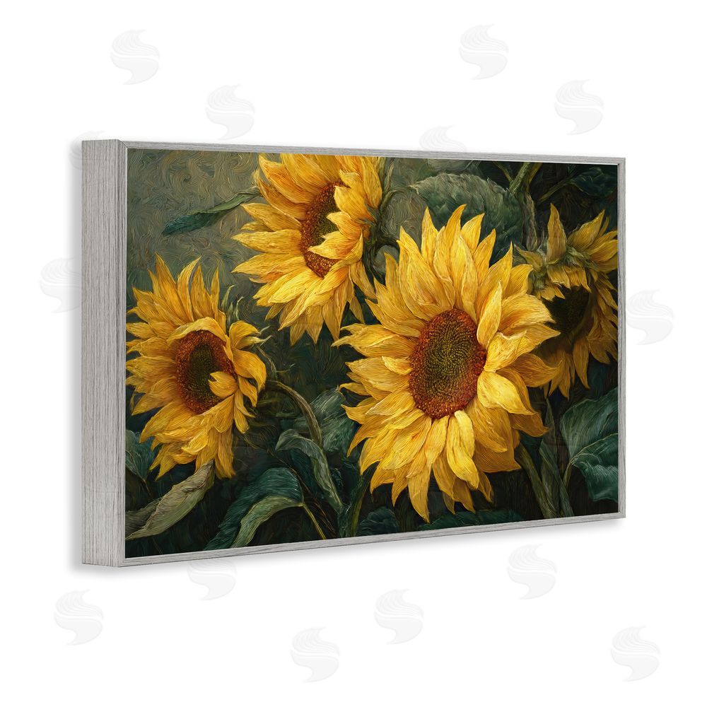 Tina LeCour Sunflowers For The Soul Gray Framed Giclee Wall Art Print