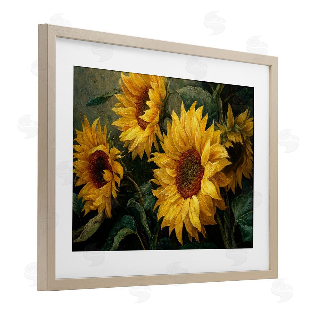 Tina LeCour Sunflowers For The Soul Brown Framed Print Under Glass Wall Art