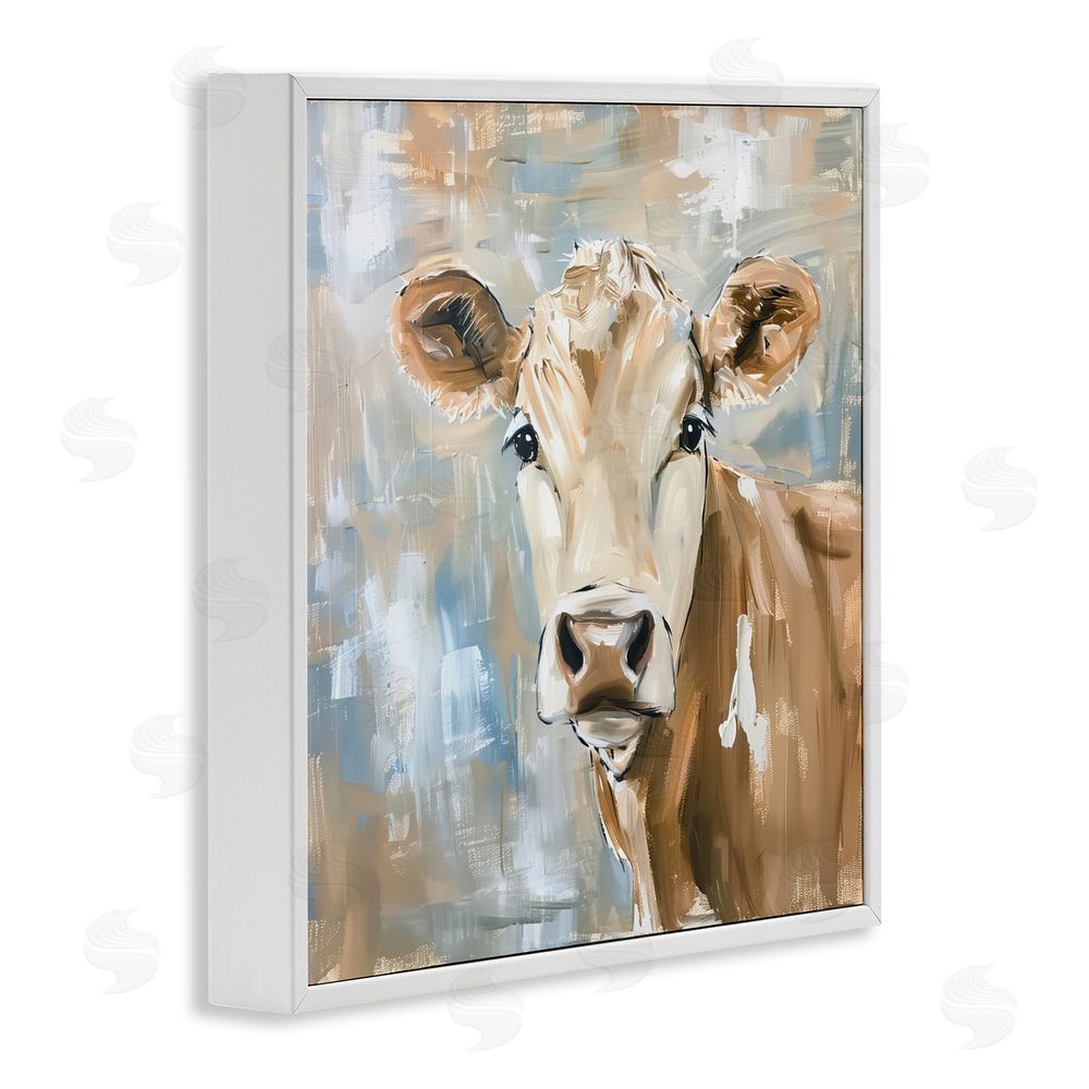 Tina LeCour The Brown Cow Abstract White Framed Giclee Wall Art Print