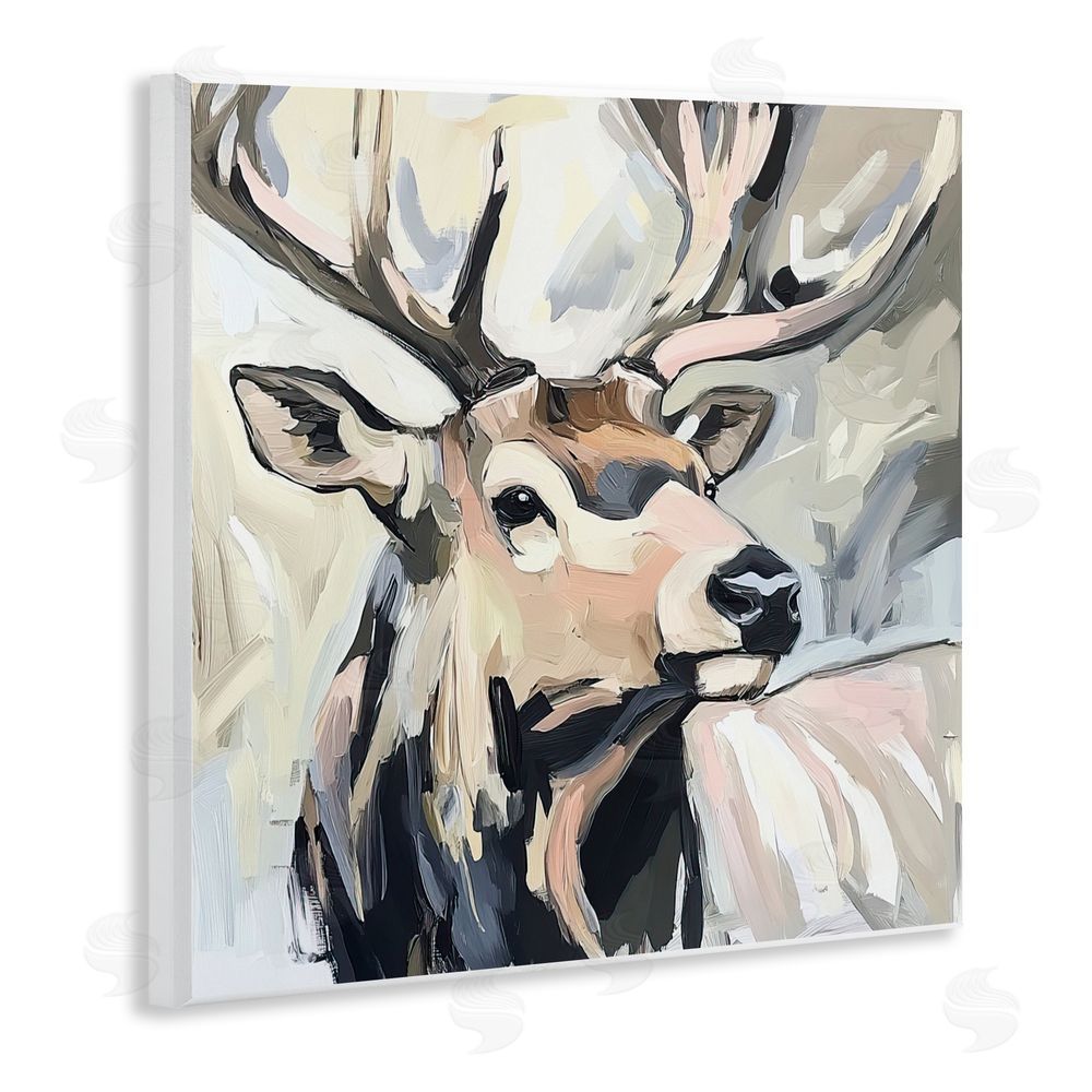 Tina LeCour Neutral Bull Elk Portrait Wall Plaque Art Print