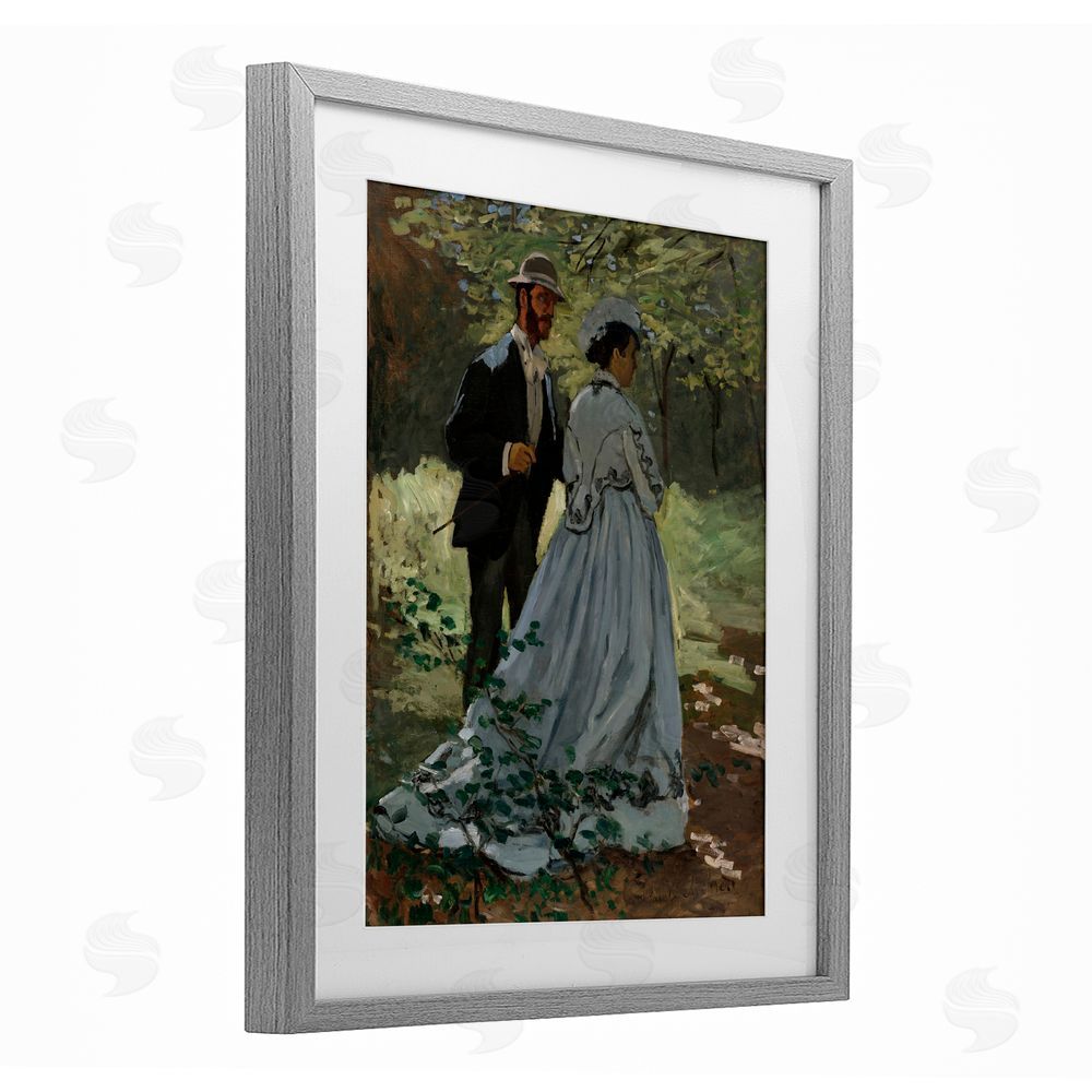 Tina LeCour Bazille & Camille in Nature Gray Framed Print Under Glass Wall Art