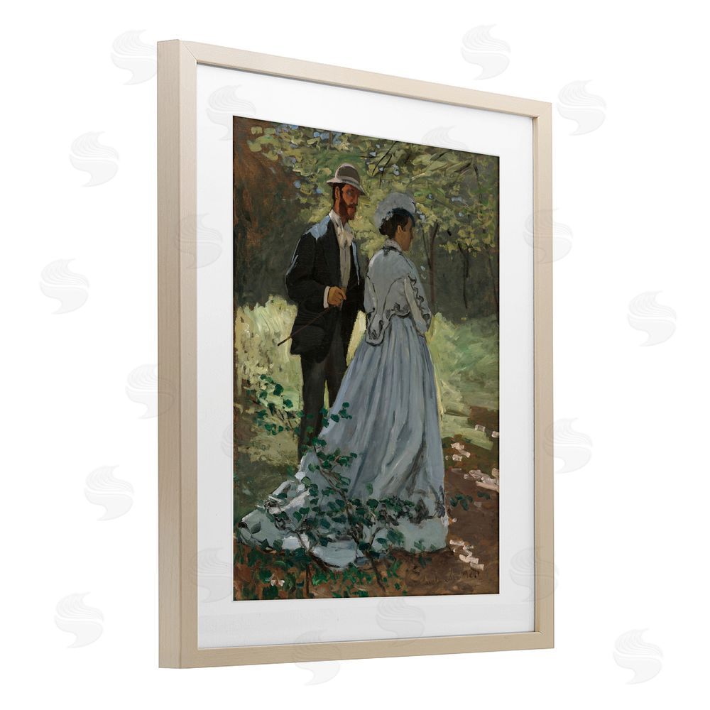 Tina LeCour Bazille & Camille in Nature Brown Framed Print Under Glass Wall Art