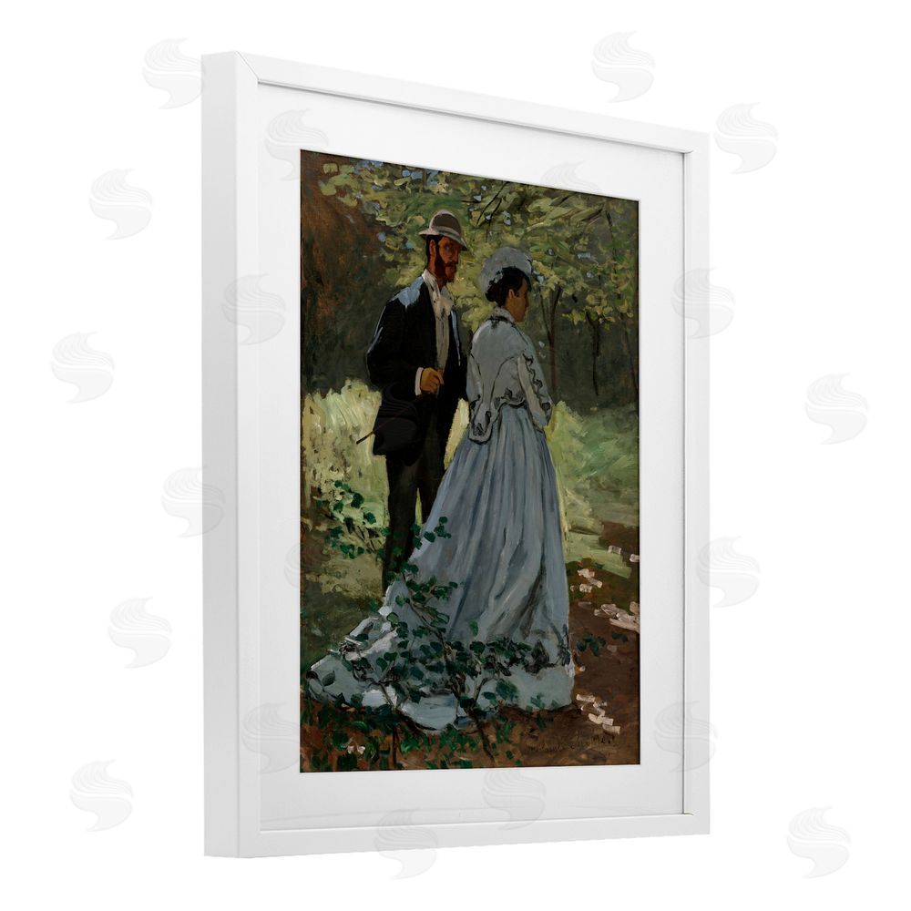 Tina LeCour Bazille & Camille in Nature White Framed Print Under Glass Wall Art