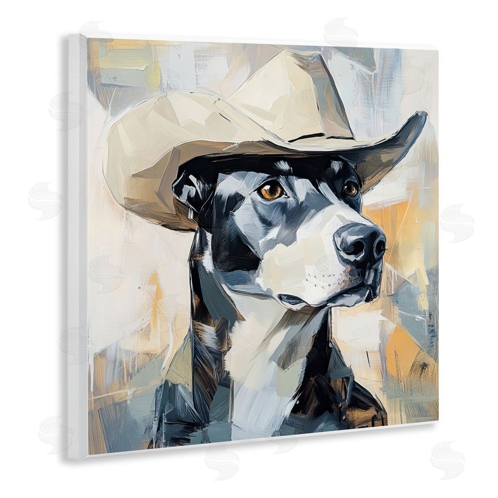 Tina LeCour Deputy Dog Cowboy Hat Wooden Wall Plaque Art Print