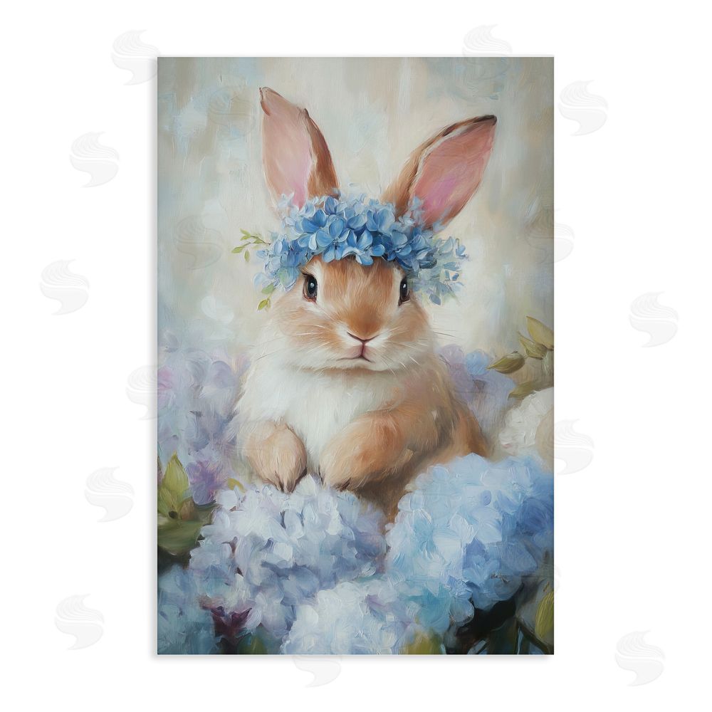 Tina LeCour Bunny In The Blossoms Stretched Canvas Wall Art Print