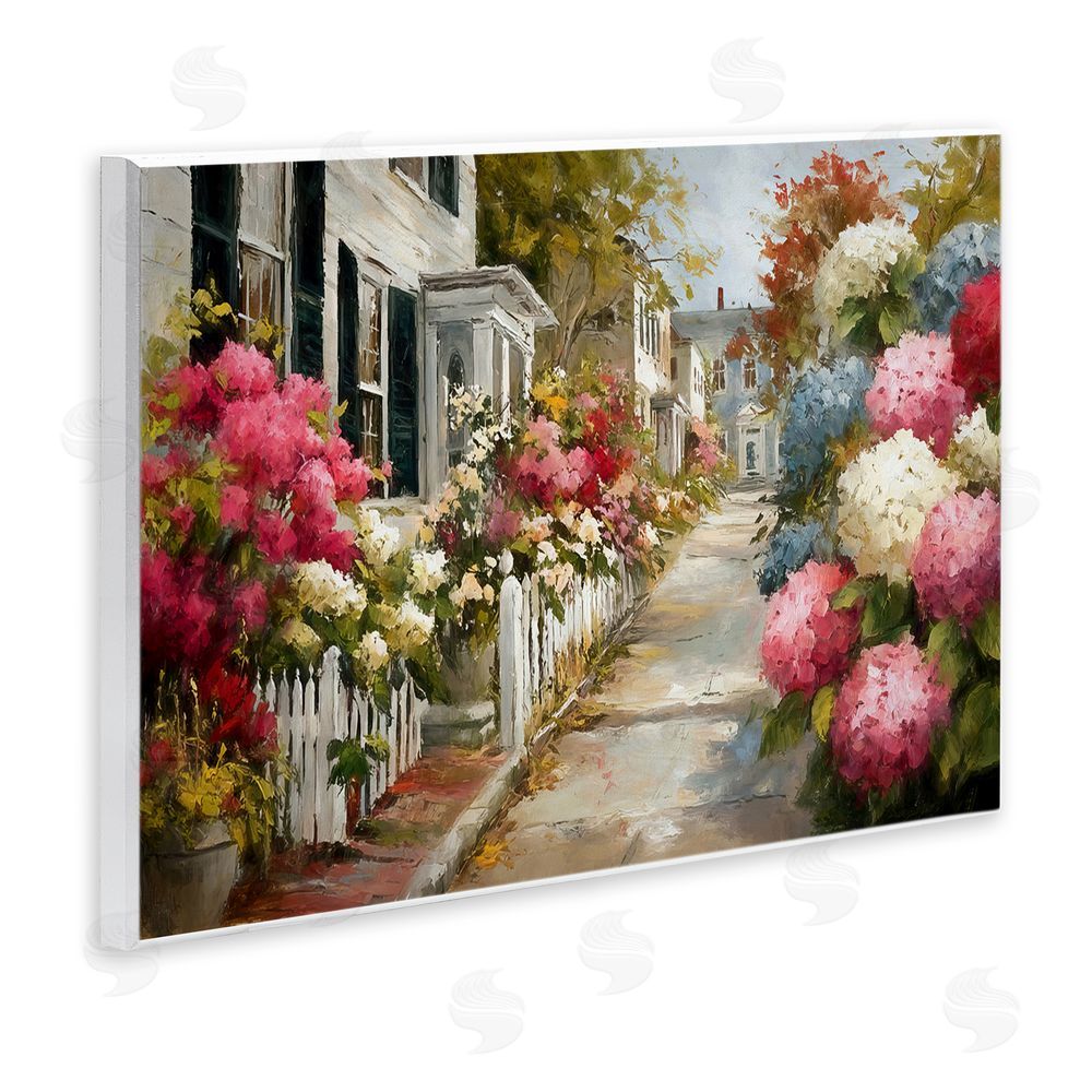 Tina LeCour Faded Shutters & Bursting Blooms Wooden Wall Plaque Art Print