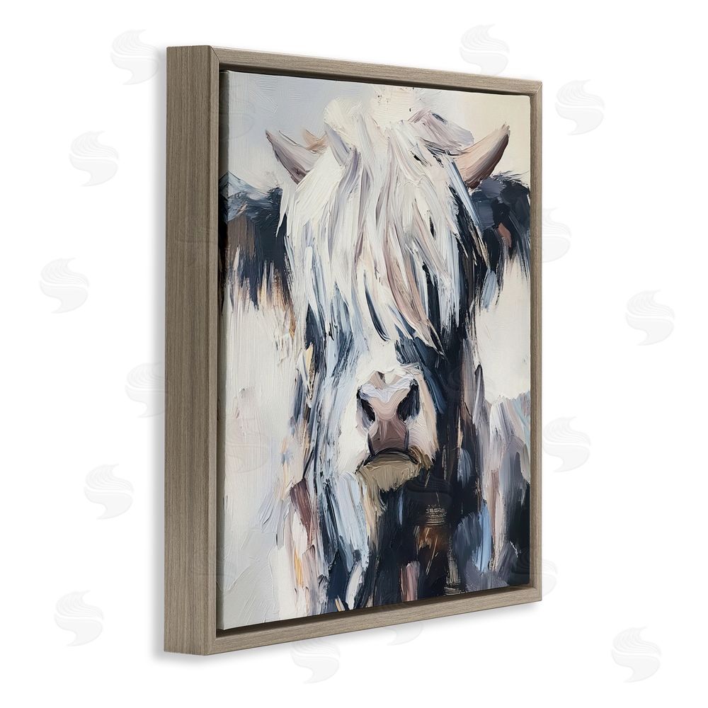 Tina LeCour Scruffy Little Highland Brown Floating Frame Canvas Wall Art Print