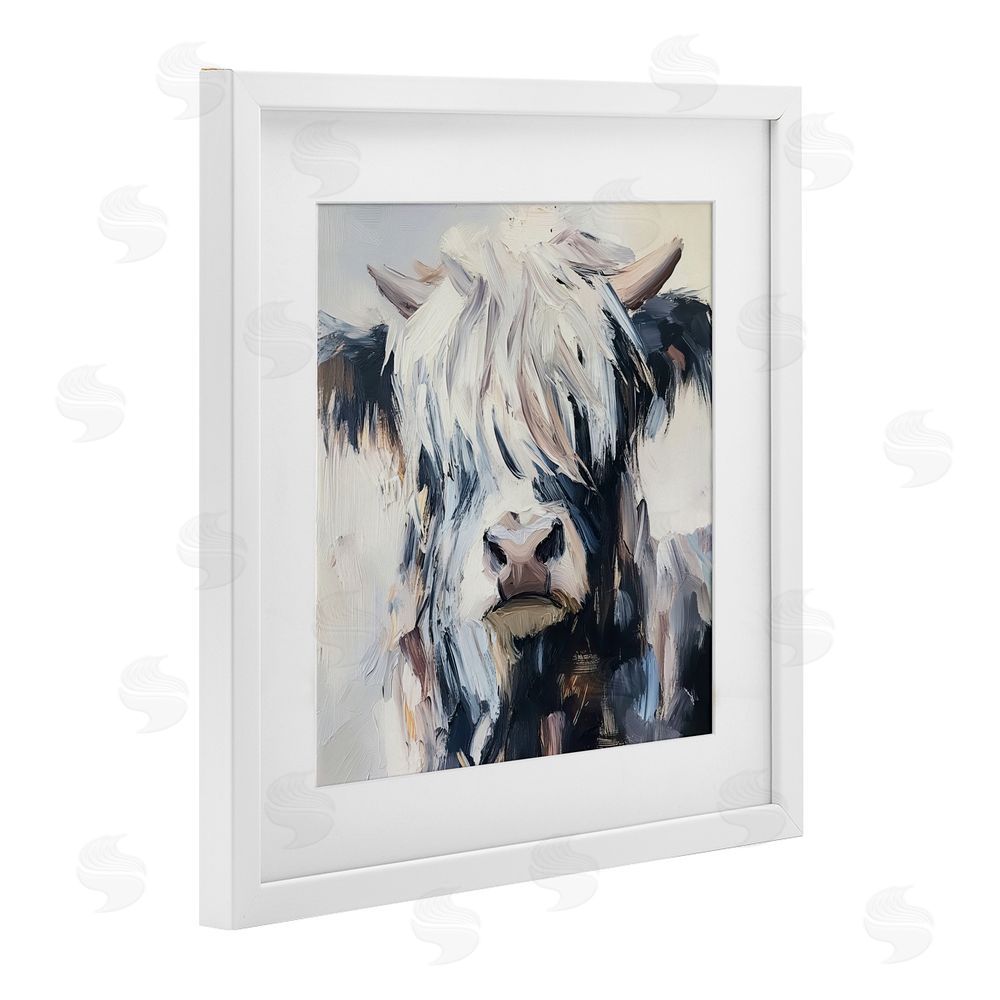 Tina LeCour Scruffy Little Highland White Framed Print Under Glass Wall Art