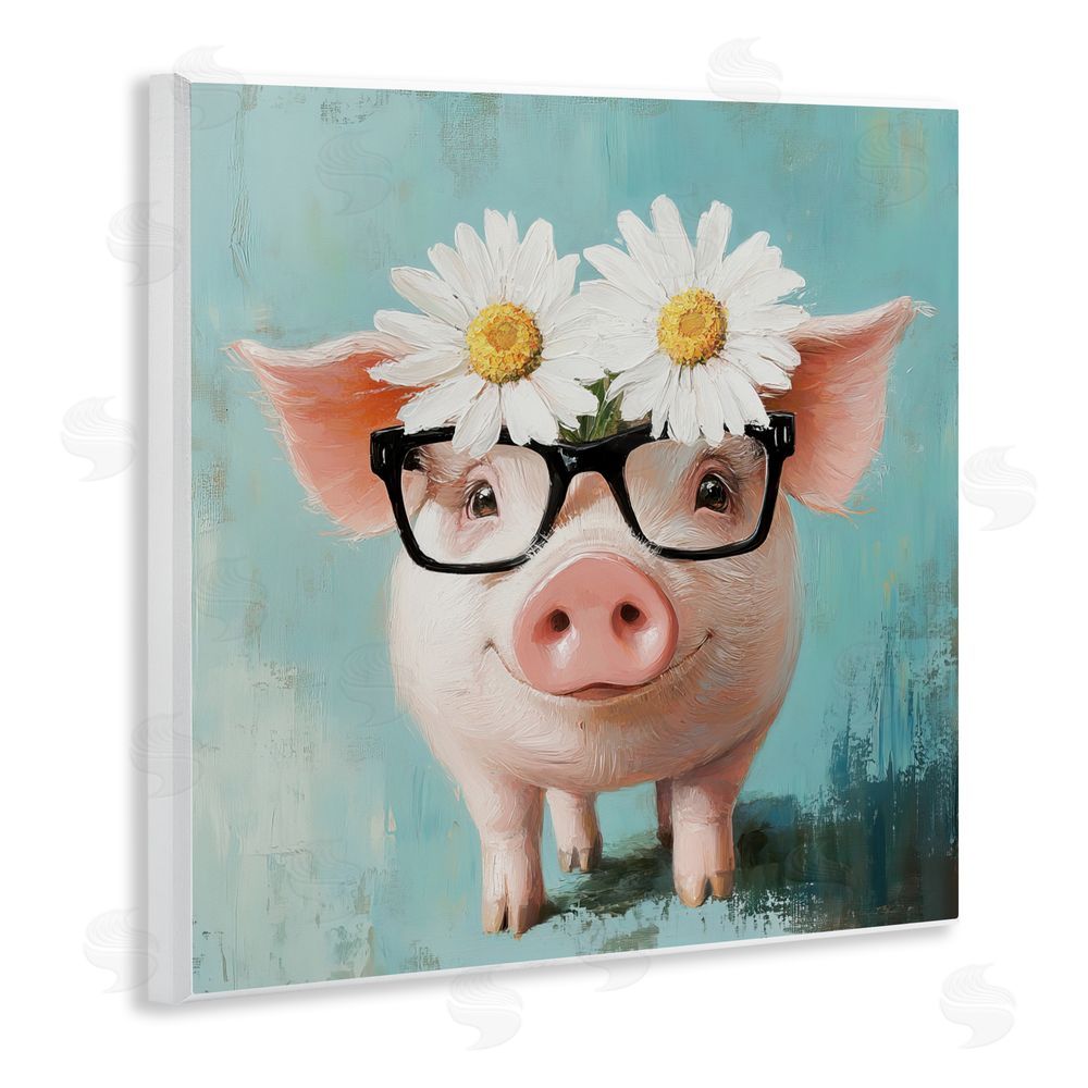 Tina LeCour Nerdy Natalie Piglet Wall Plaque Art Print
