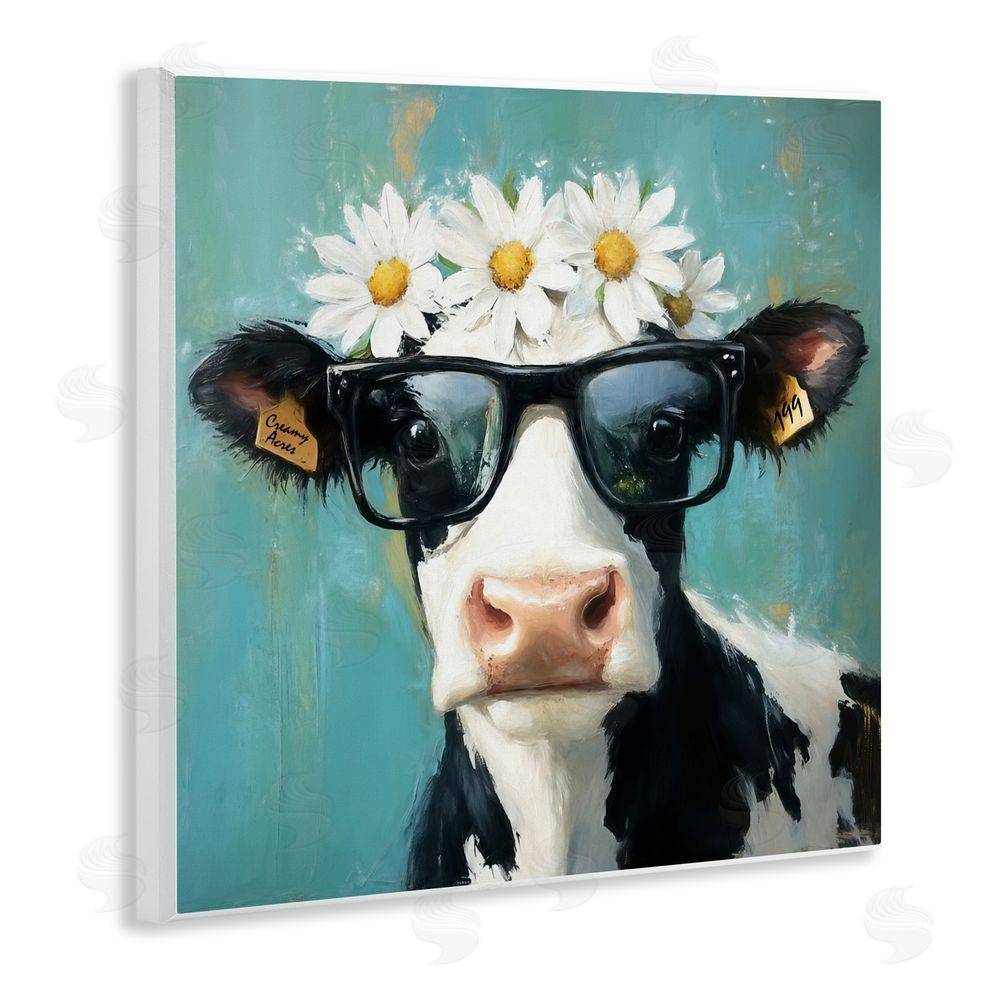 Tina LeCour Nerdy Nessie Cow Wall Plaque Art Print