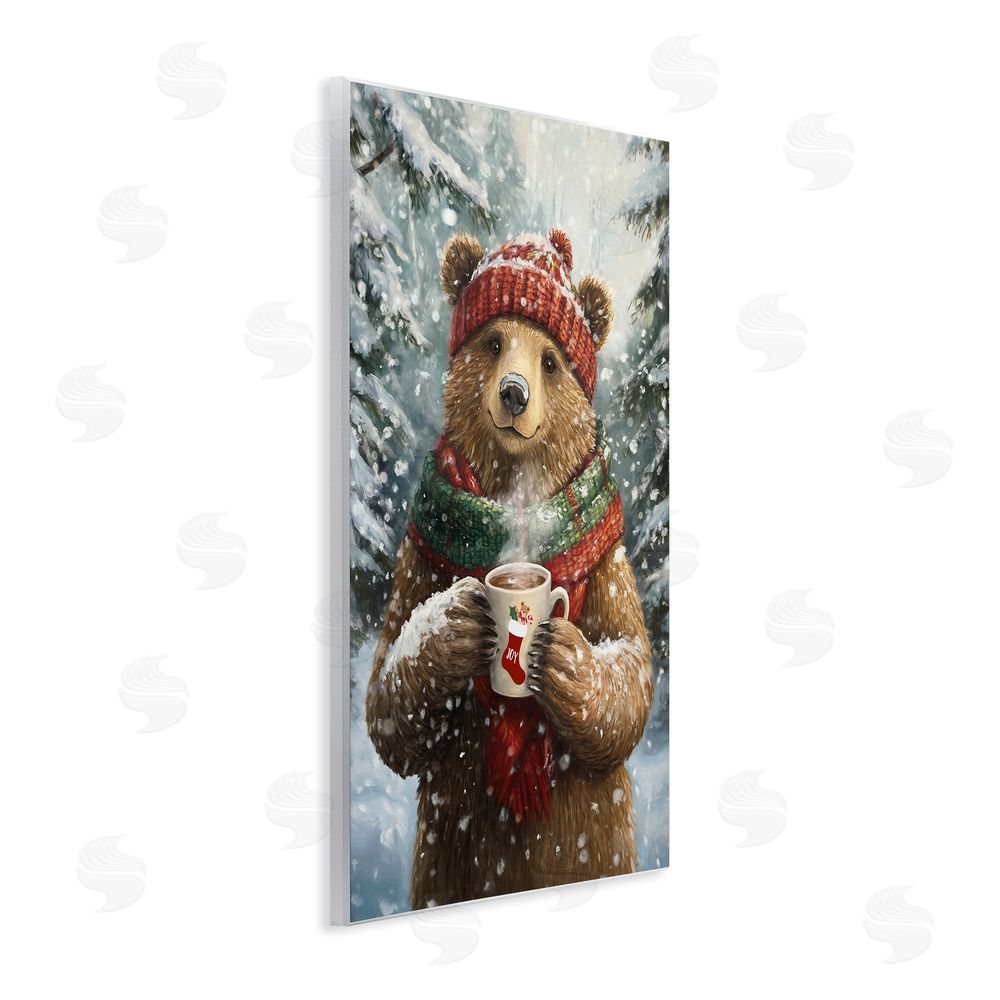 Tina LeCour Christmas Cocoa Bear Wall Plaque Art Print