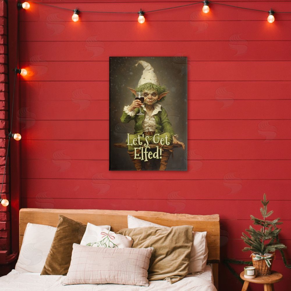 Tina LeCour Let's Get Elfed Stretched Canvas Wall Art in Room