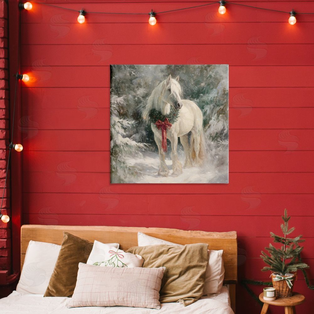 Tina LeCour Pretty Christmas Mare Stretched Canvas Wall Art Print in Room