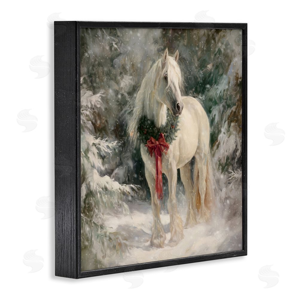 Tina LeCour Pretty Christmas Mare Black Framed Giclee Wall Art Print