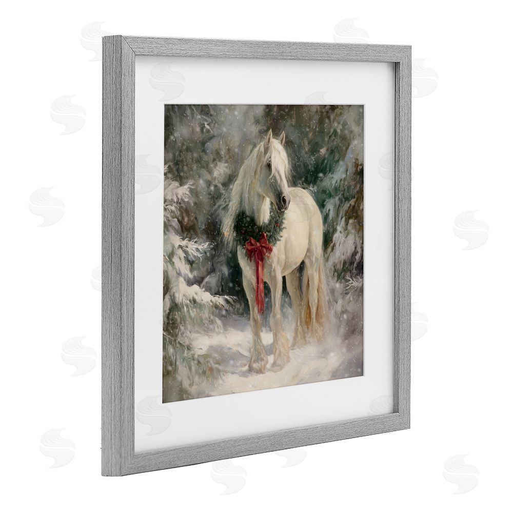 Tina LeCour Pretty Christmas Mare Gray Framed Print Under Glass Wall Art