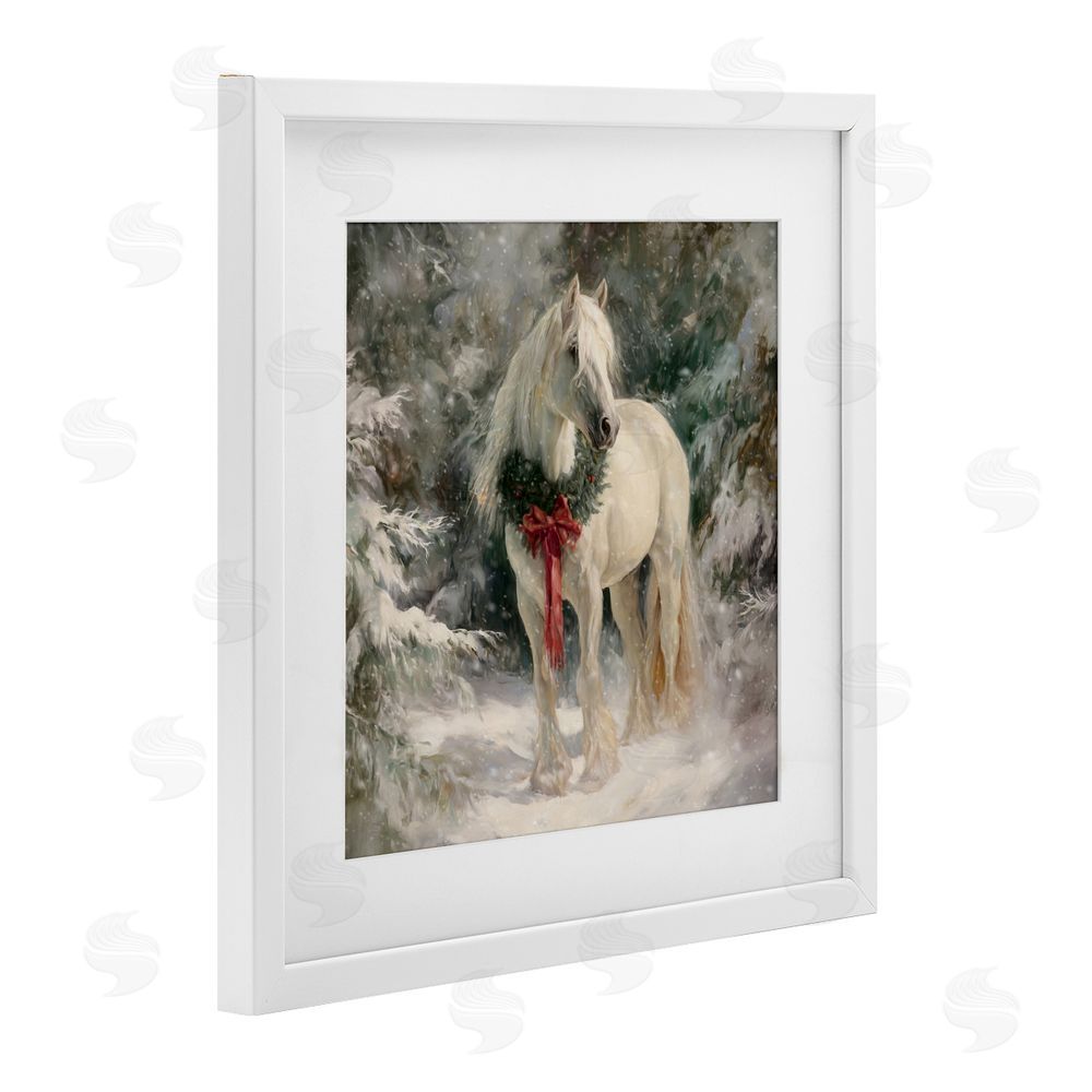 Tina LeCour Pretty Christmas Mare White Framed Print Under Glass Wall Art