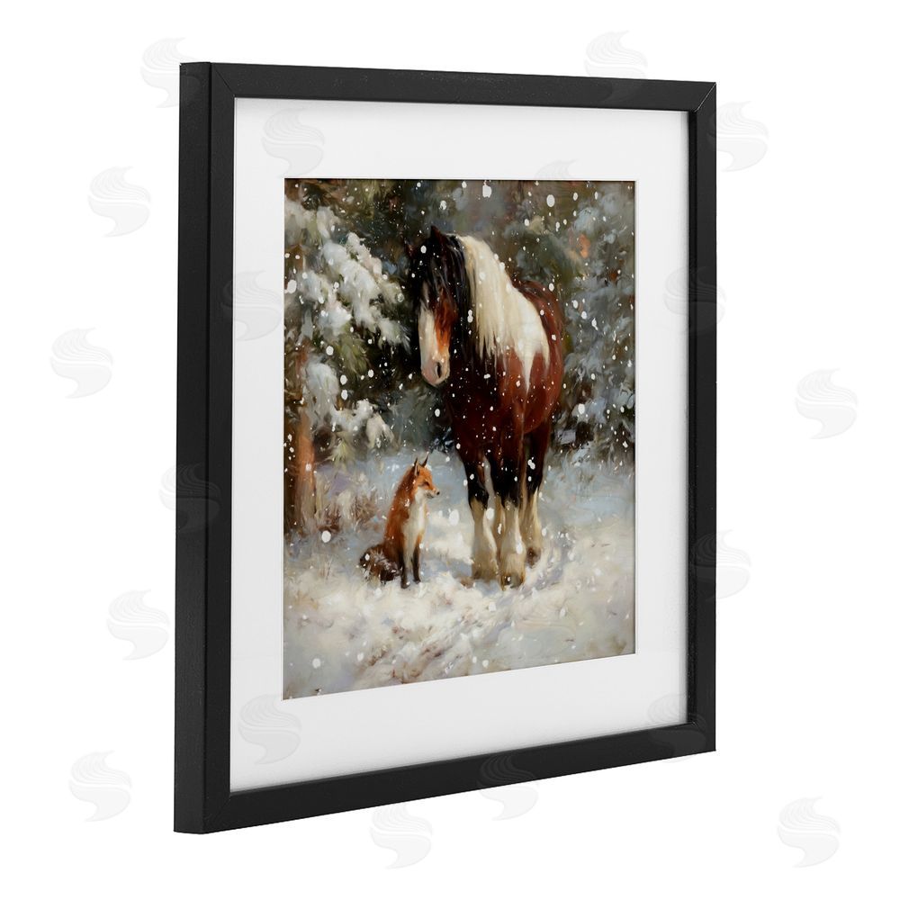 Tina LeCour The Horse & The Fox Black Framed Print Under Glass Wall Art