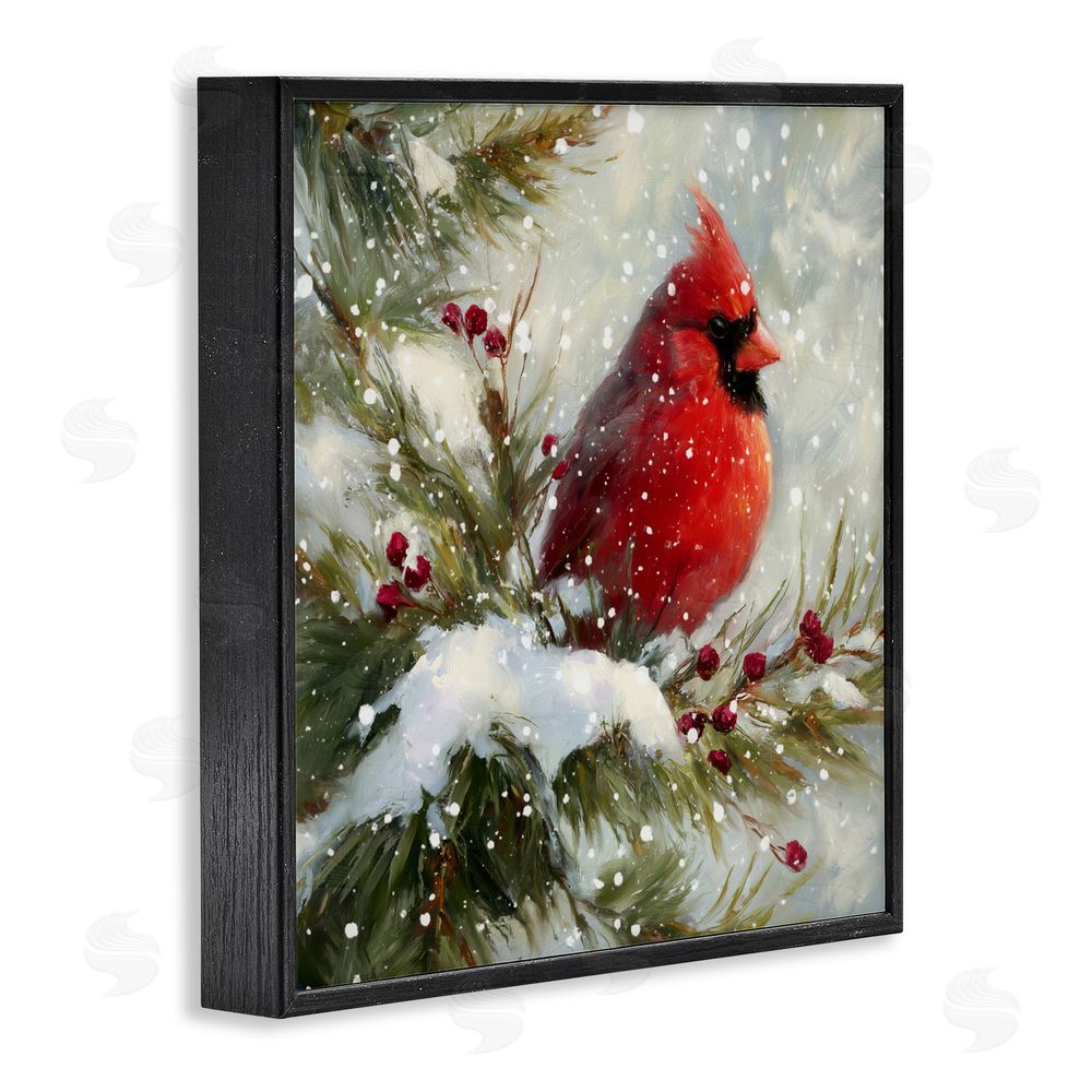 Tina LeCour Winter's Red Jewel Black Framed Giclee Wall Art Print