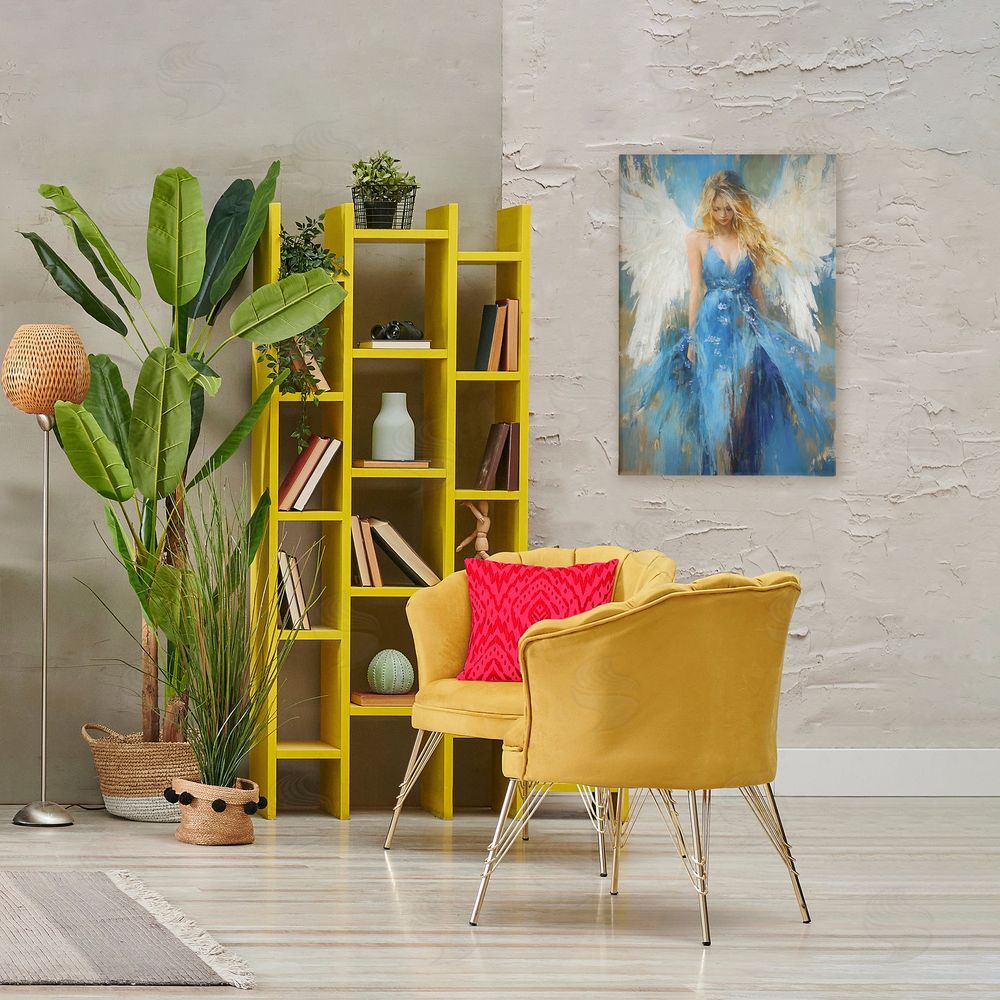 Tina LeCour Blue Flame of Hope Stretched Canvas Wall Art in Room
