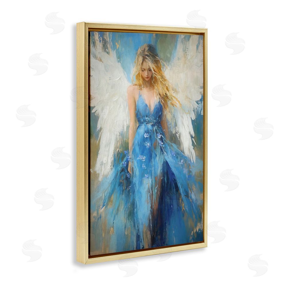 Tina LeCour Blue Flame of Hope Gold Floating Frame Canvas Wall Art Print
