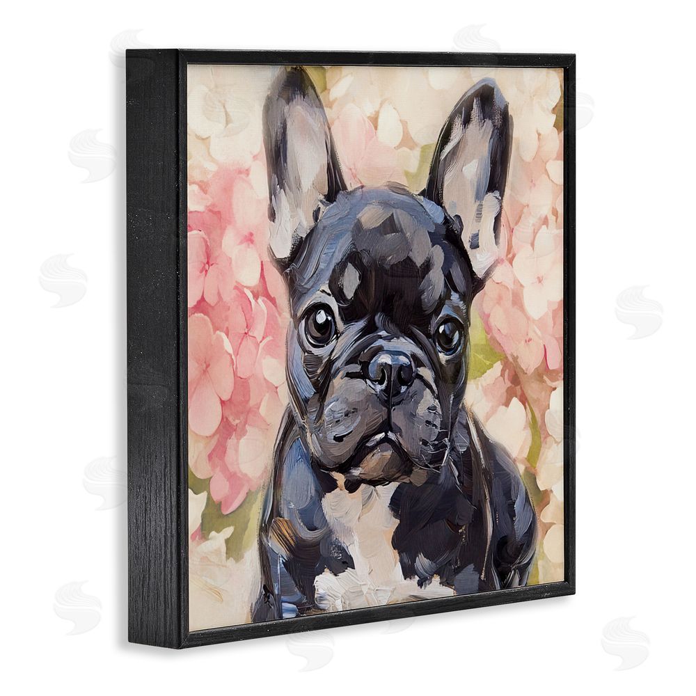 Tina LeCour Sweetest Little Bulldog Black Framed Giclee Wall Art Print