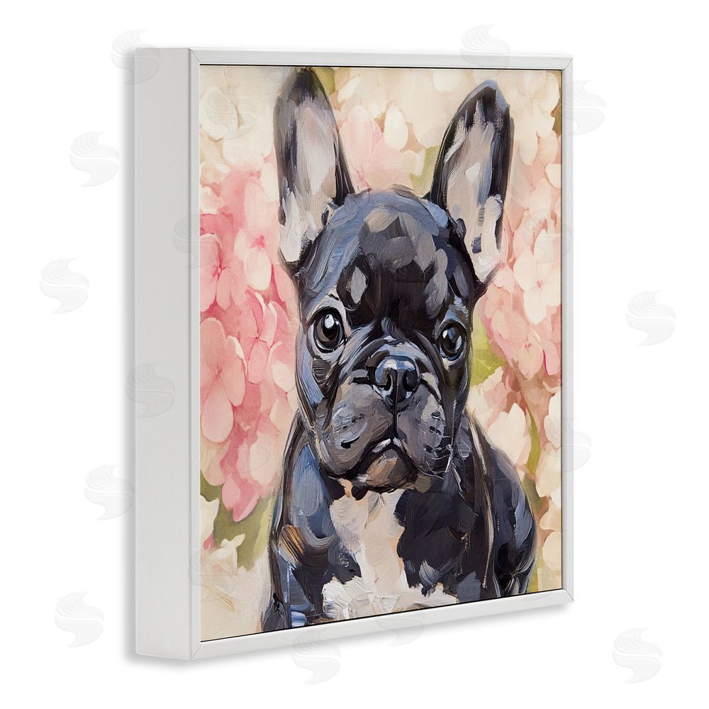 Tina LeCour Sweetest Little Bulldog White Framed Giclee Wall Art Print
