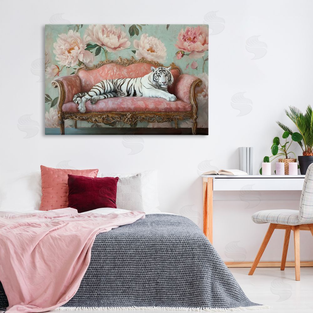 Tina LeCour Where The Tiger Dreams Stretched Canvas Wall Art Print in Room