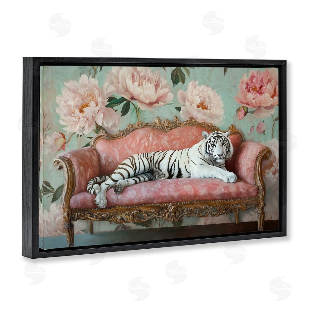 Tina LeCour Where The Tiger Dreams Black Floating Frame Canvas Wall Art Print