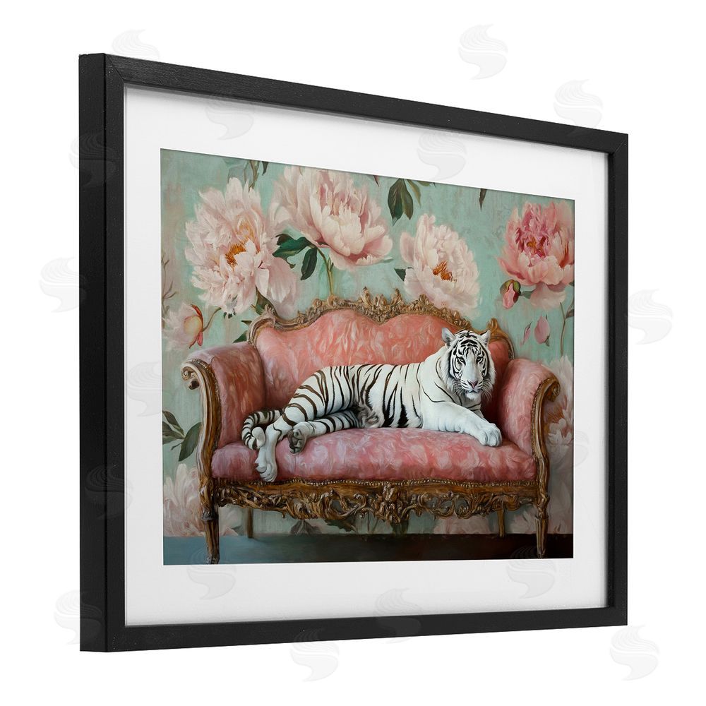 Tina LeCour Where The Tiger Dreams Black Framed Print Under Glass Wall Art