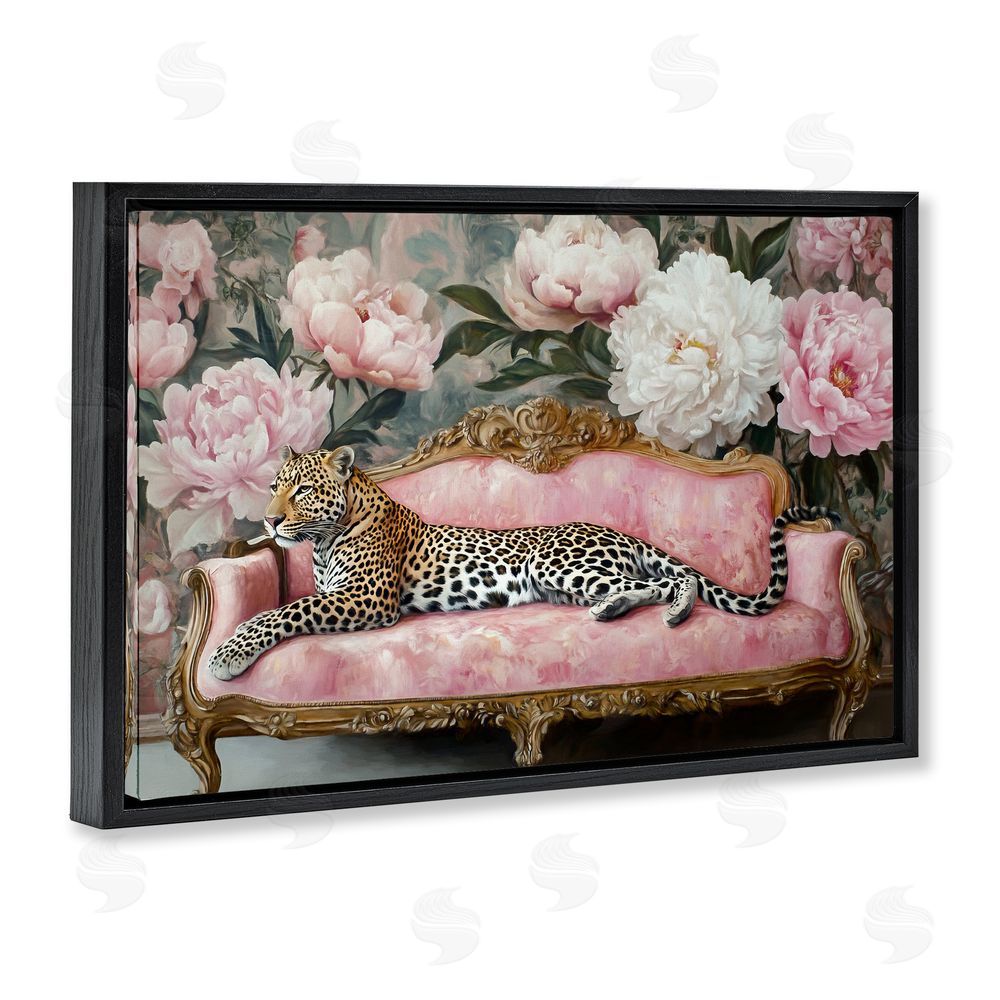 Tina LeCour Where The Leopard Dreams Black Floating Frame Canvas Wall Art Print