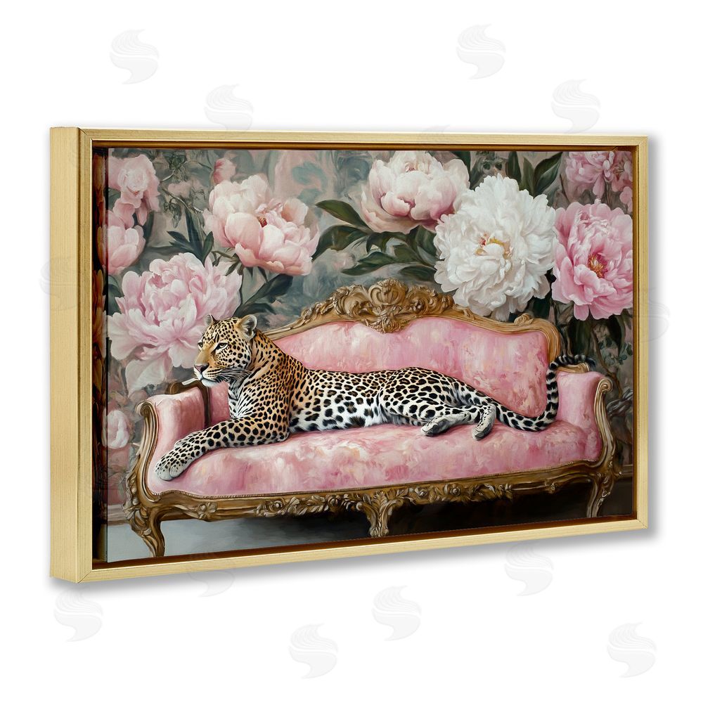 Tina LeCour Where The Leopard Dreams Gold Floating Frame Canvas Wall Art Print