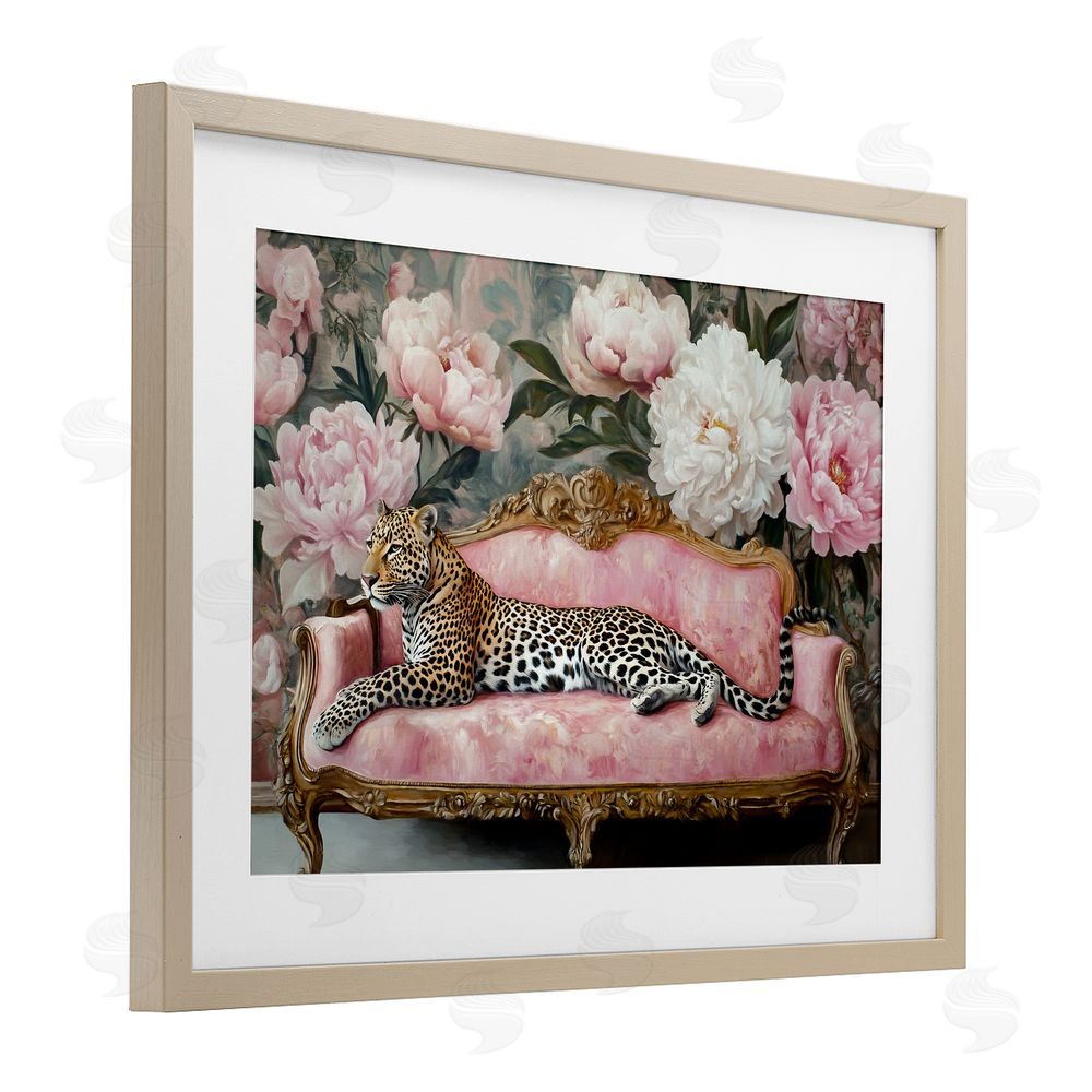 Tina LeCour Where The Leopard Dreams Brown Framed Print Under Glass Wall Art