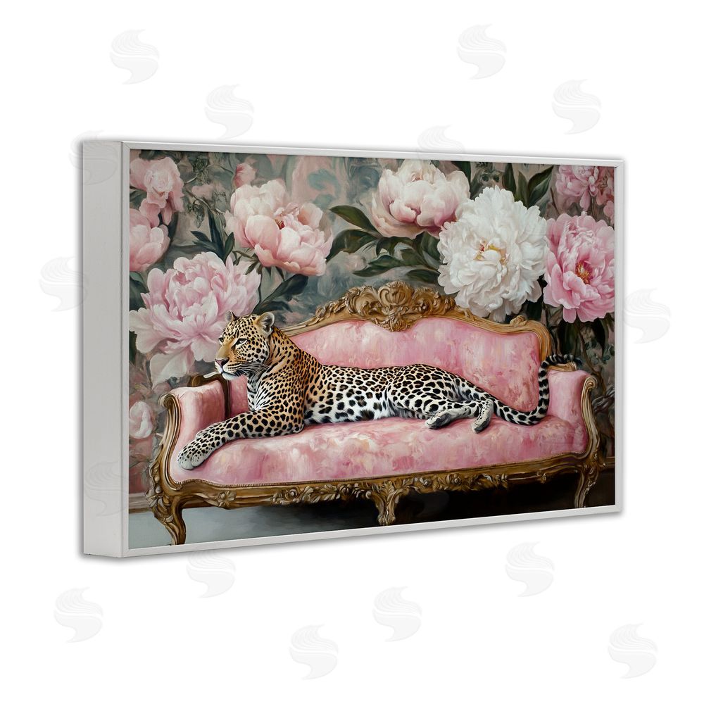 Tina LeCour Where The Leopard Dreams White Framed Giclee Wall Art Print