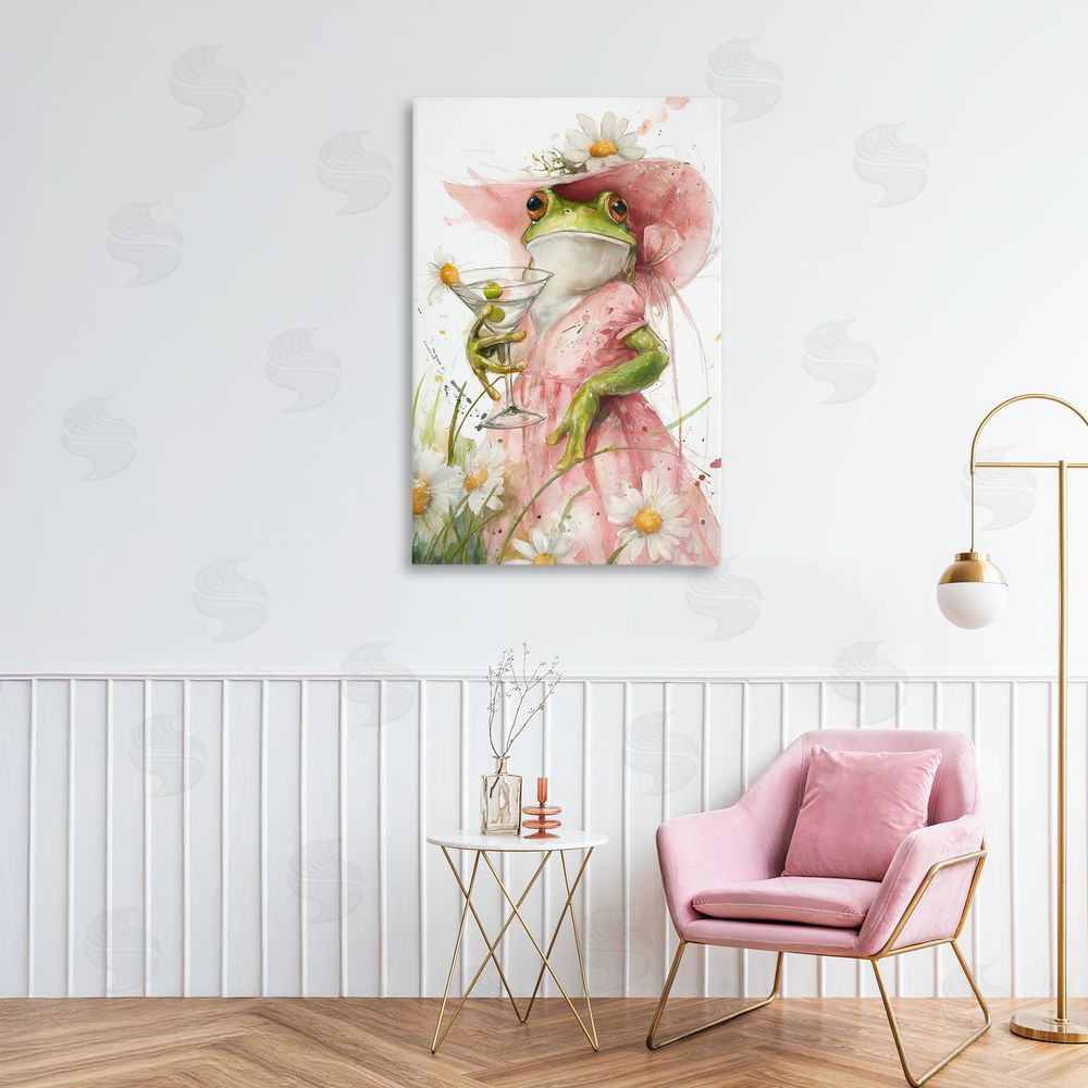 Tina LeCour Martini Hoppy Hour Stretched Canvas Wall Art in Room
