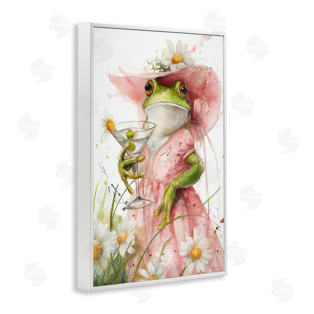 Tina LeCour Martini Hoppy Hour White Framed Giclee Wall Art Print