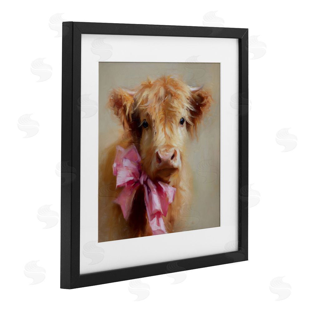 Tina LeCour Little Highland Sweetheart Black Framed Print Under Glass with Mat Wall Art