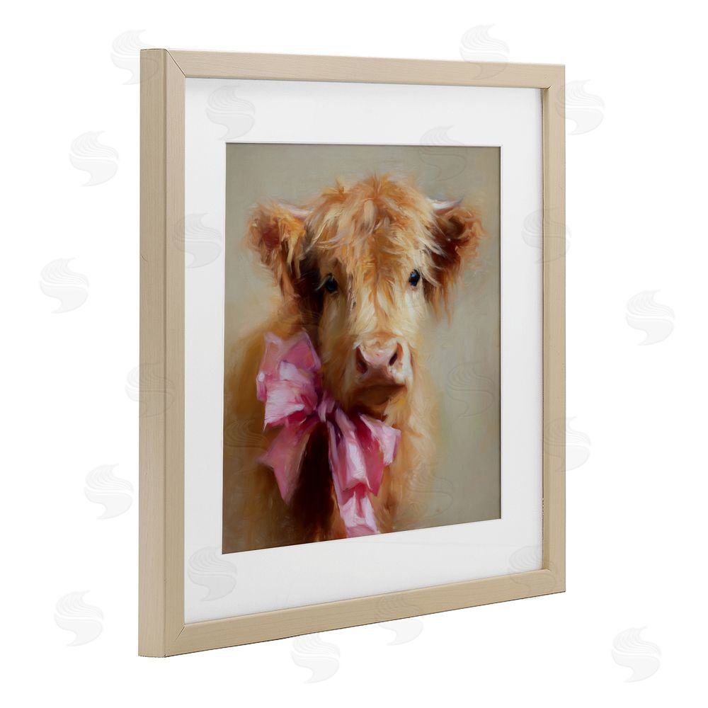 Tina LeCour Little Highland Sweetheart Brown Framed Print Under Glass with Mat Wall Art