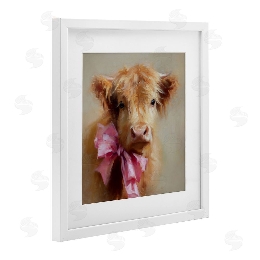 Tina LeCour Little Highland Sweetheart White Framed Print Under Glass with Mat Wall Art