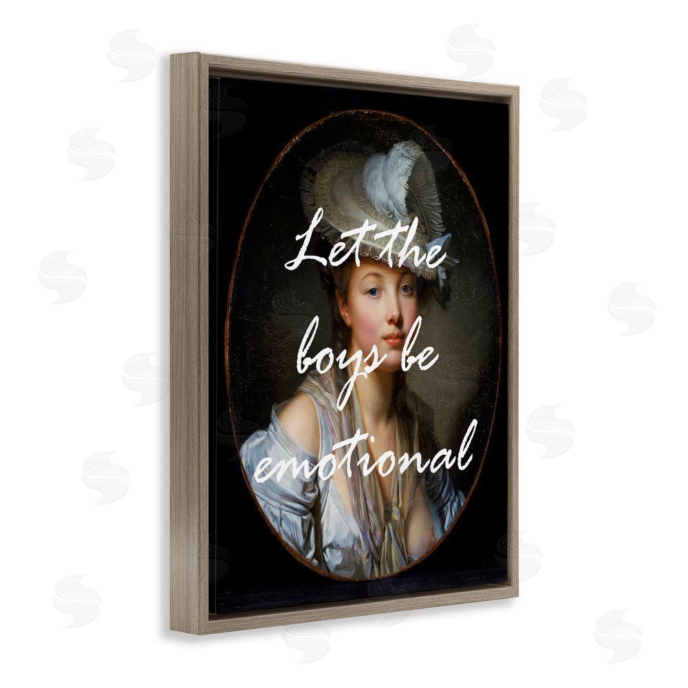Tina LeCour Let The Boys Be Emotional Brown Floating Frame Canvas Wall Art Print