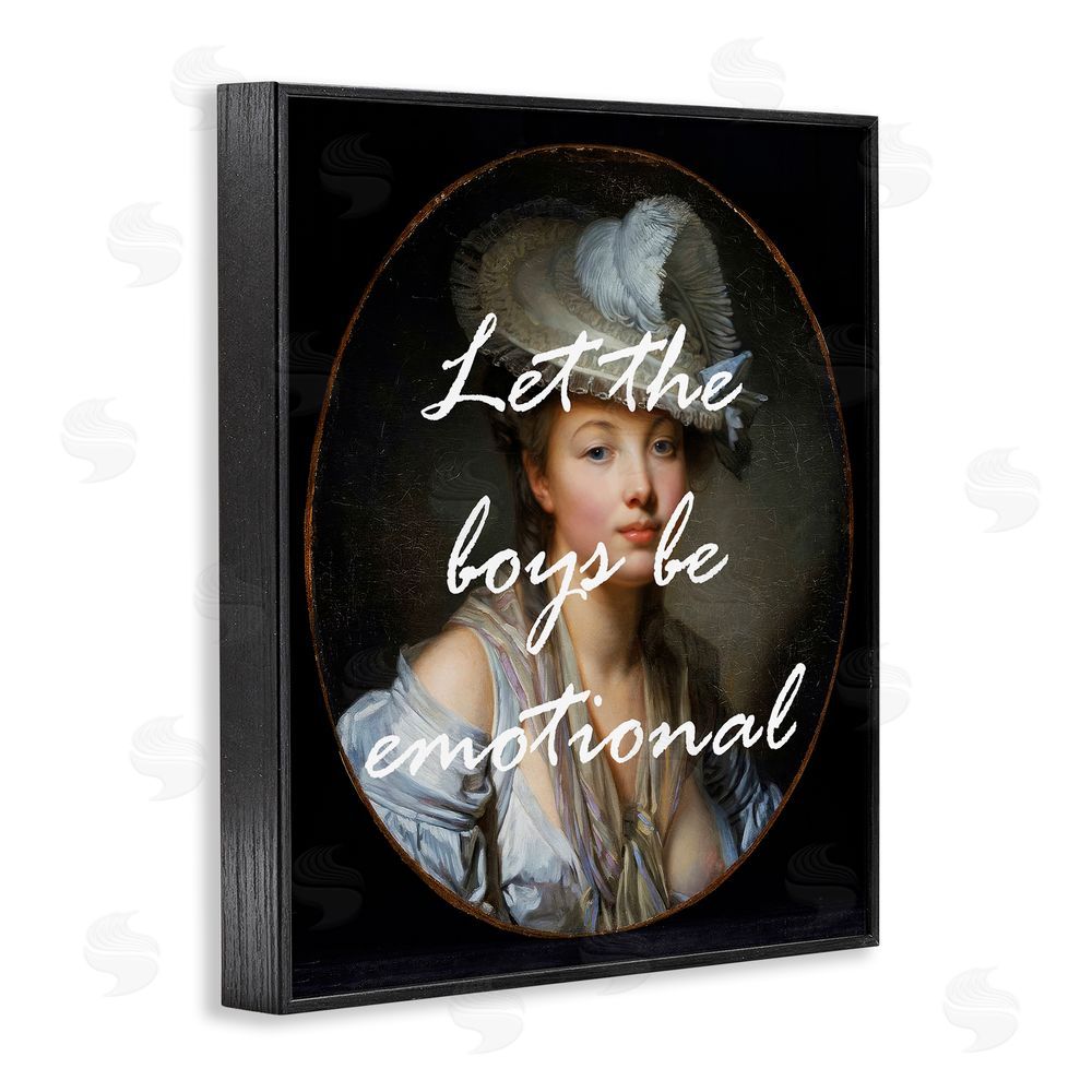 Tina LeCour Let The Boys Be Emotional Black Framed Giclee Wall Art Print