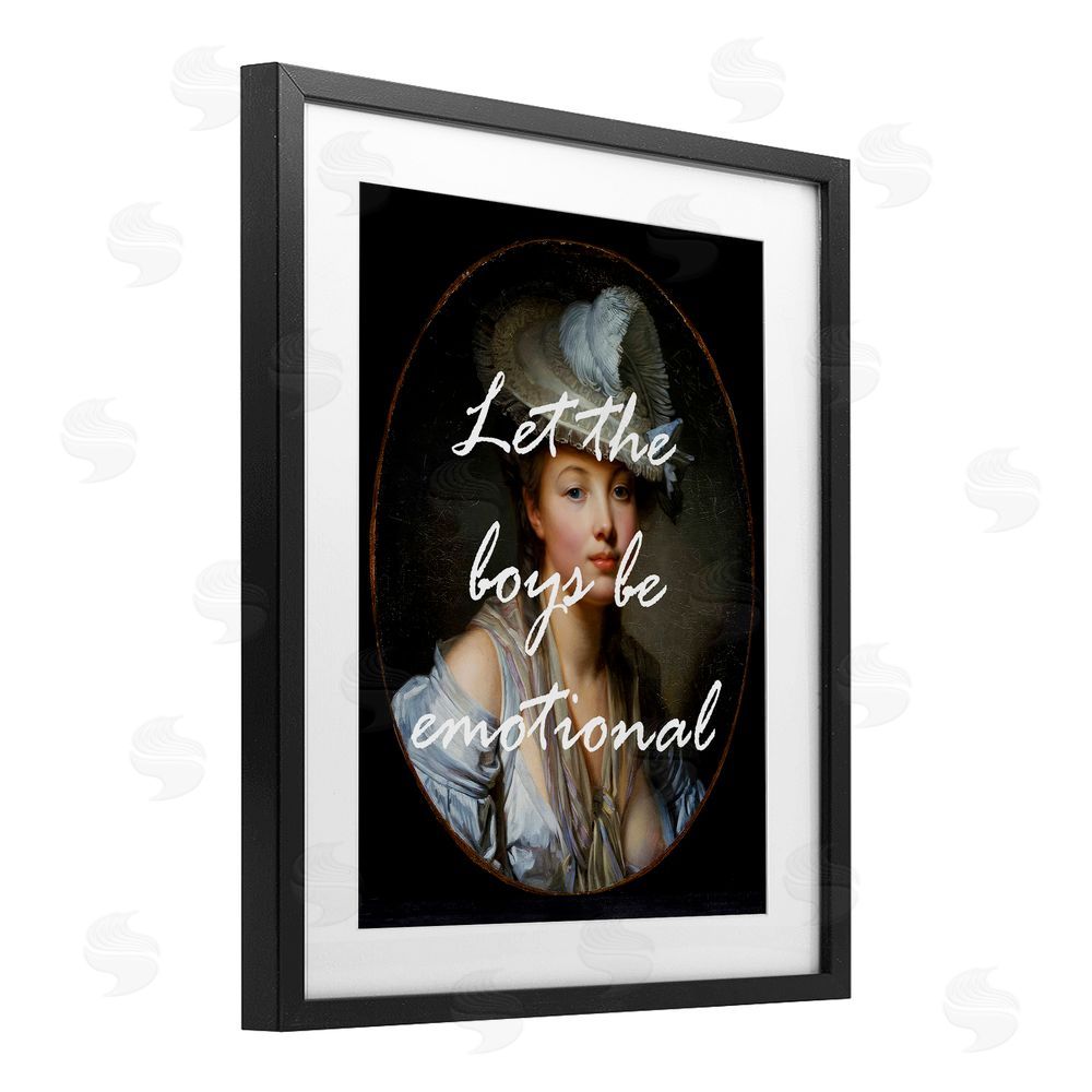 Tina LeCour Let The Boys Be Emotional Black Framed Print Under Glass Wall Art
