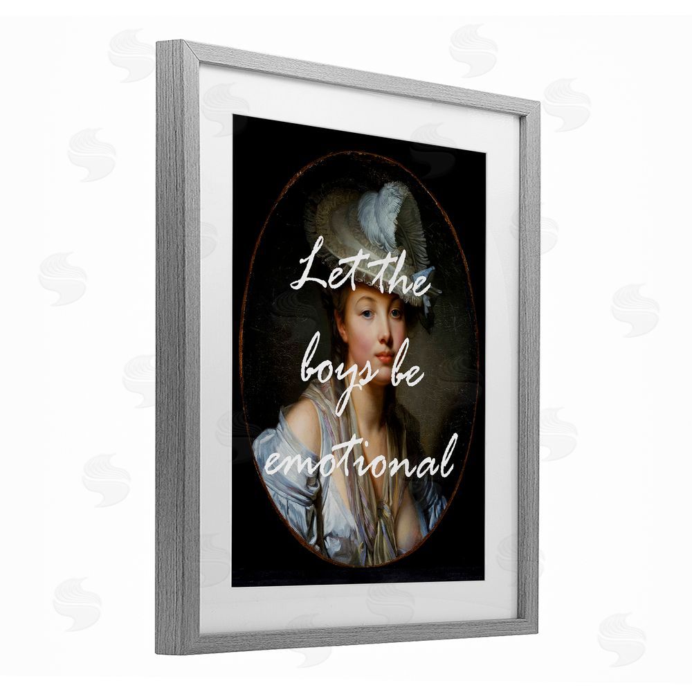 Tina LeCour Let The Boys Be Emotional Gray Framed Print Under Glass Wall Art