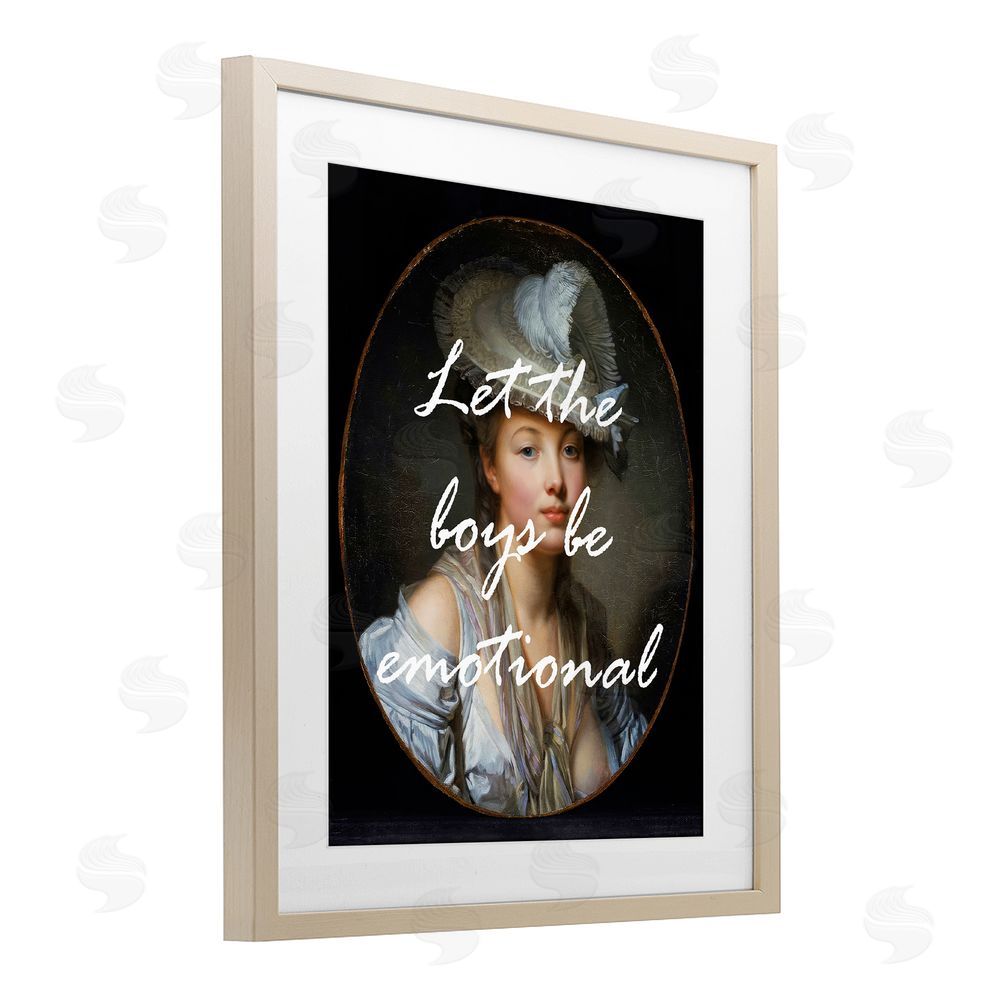 Tina LeCour Let The Boys Be Emotional Brown Framed Print Under Glass Wall Art