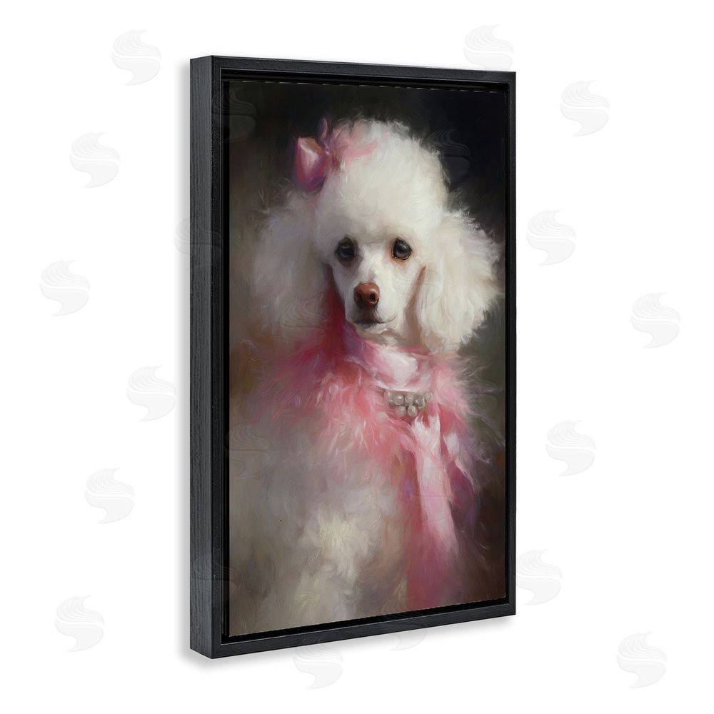Tina LeCour Just A Girl Who Loves Pink Black Floating Frame Canvas Wall Art