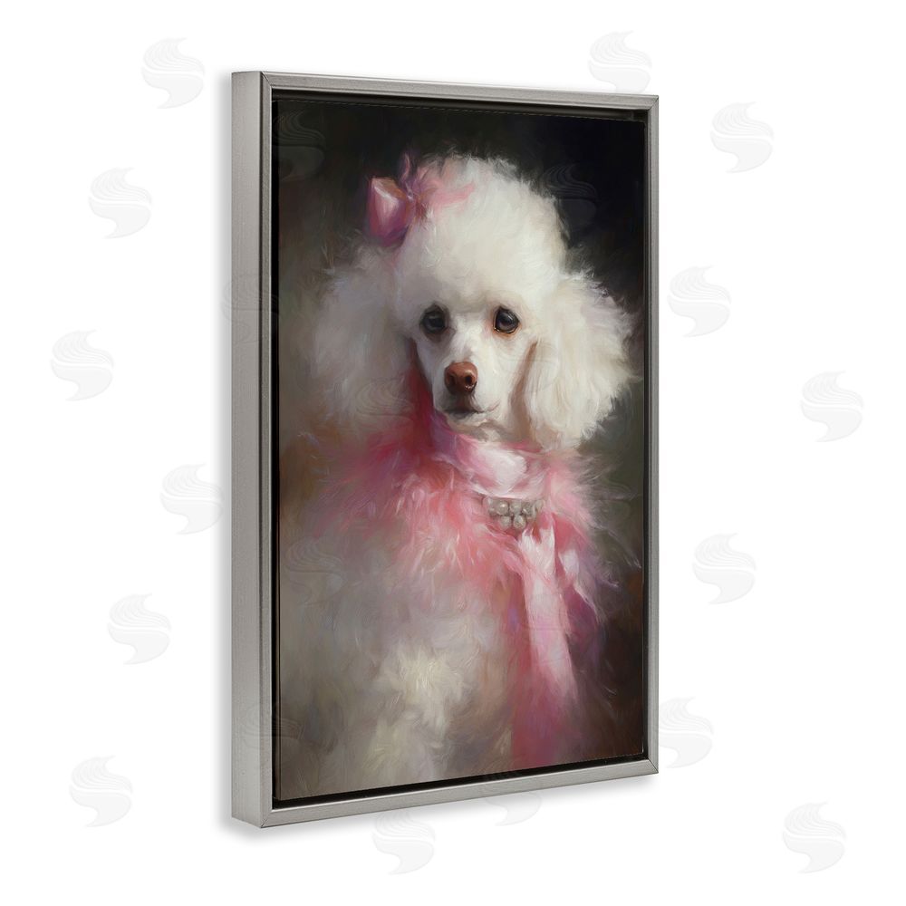 Tina LeCour Just A Girl Who Loves Pink Gray Floating Frame Canvas Wall Art